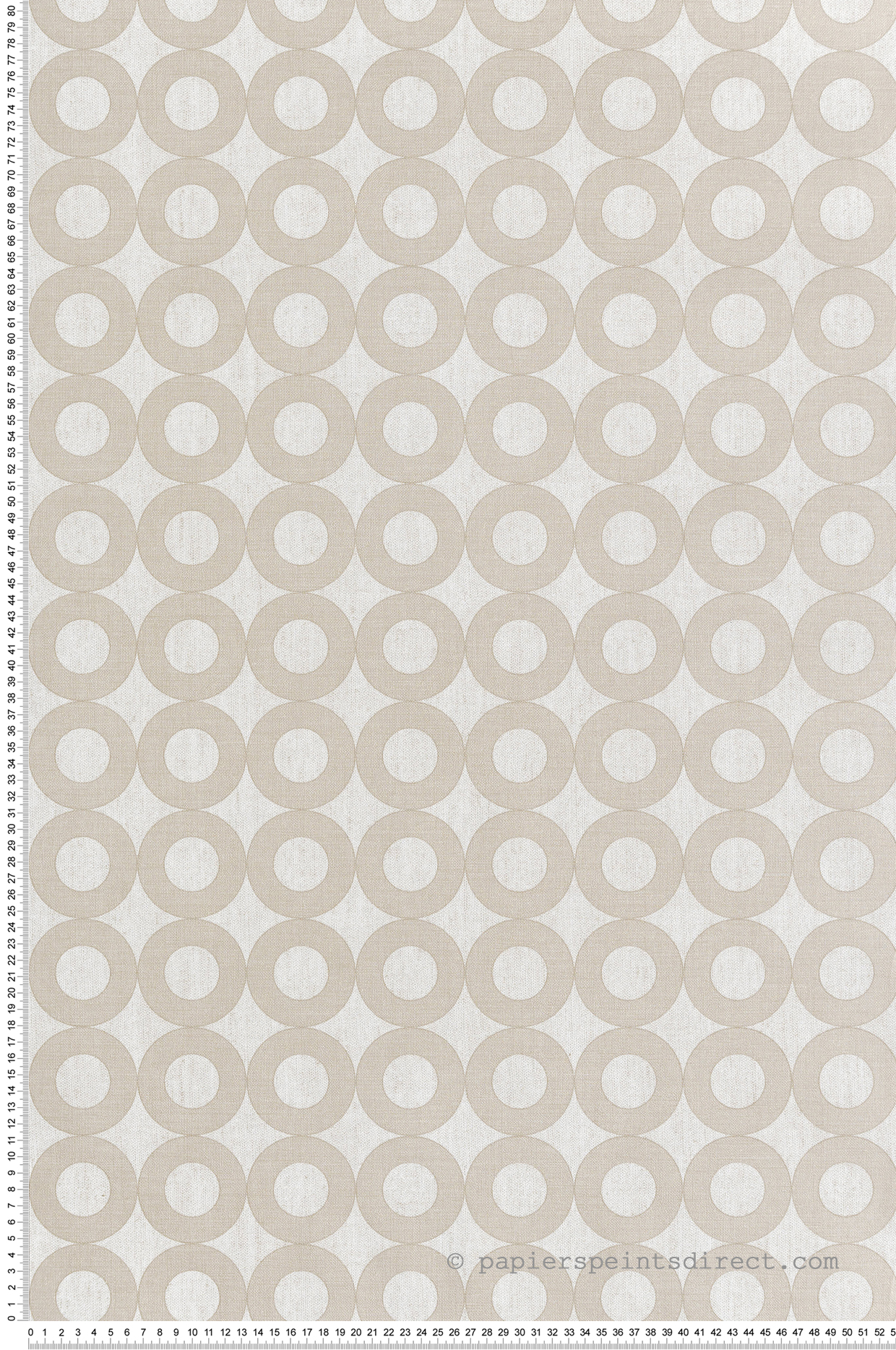 Papier peint Art Déco Cercle grège beige - Seven de Montecolino | Réf. MC-30161