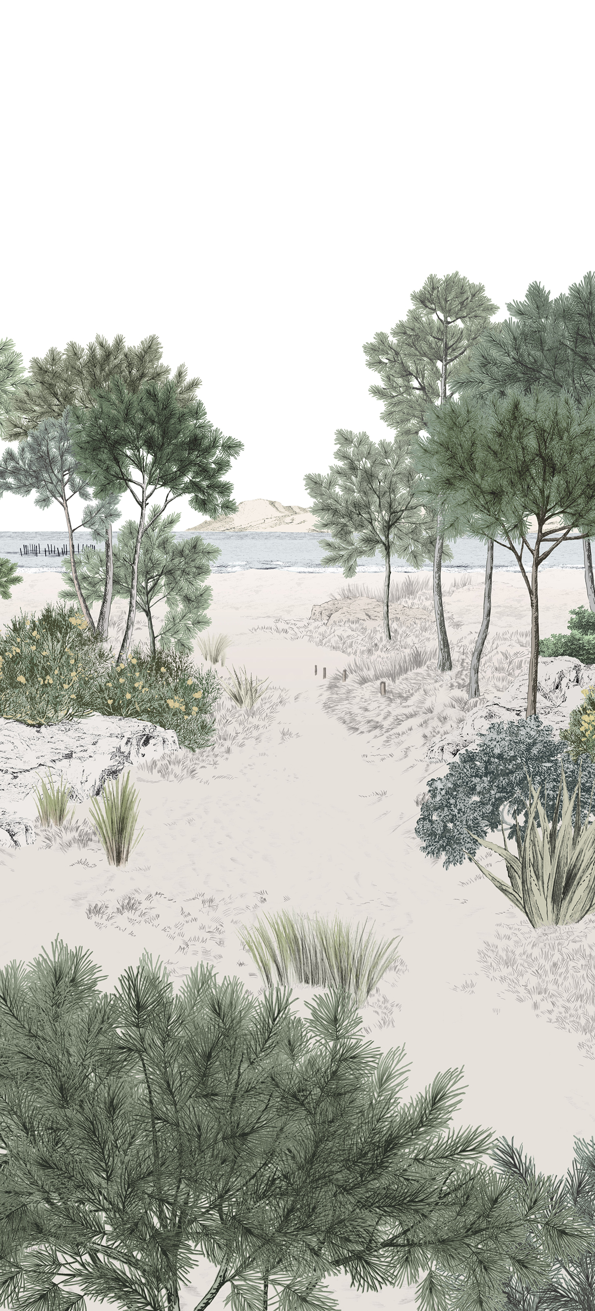 Papier peint panoramique Dune Naturel A - 1/2/3 - Isidore Leroy