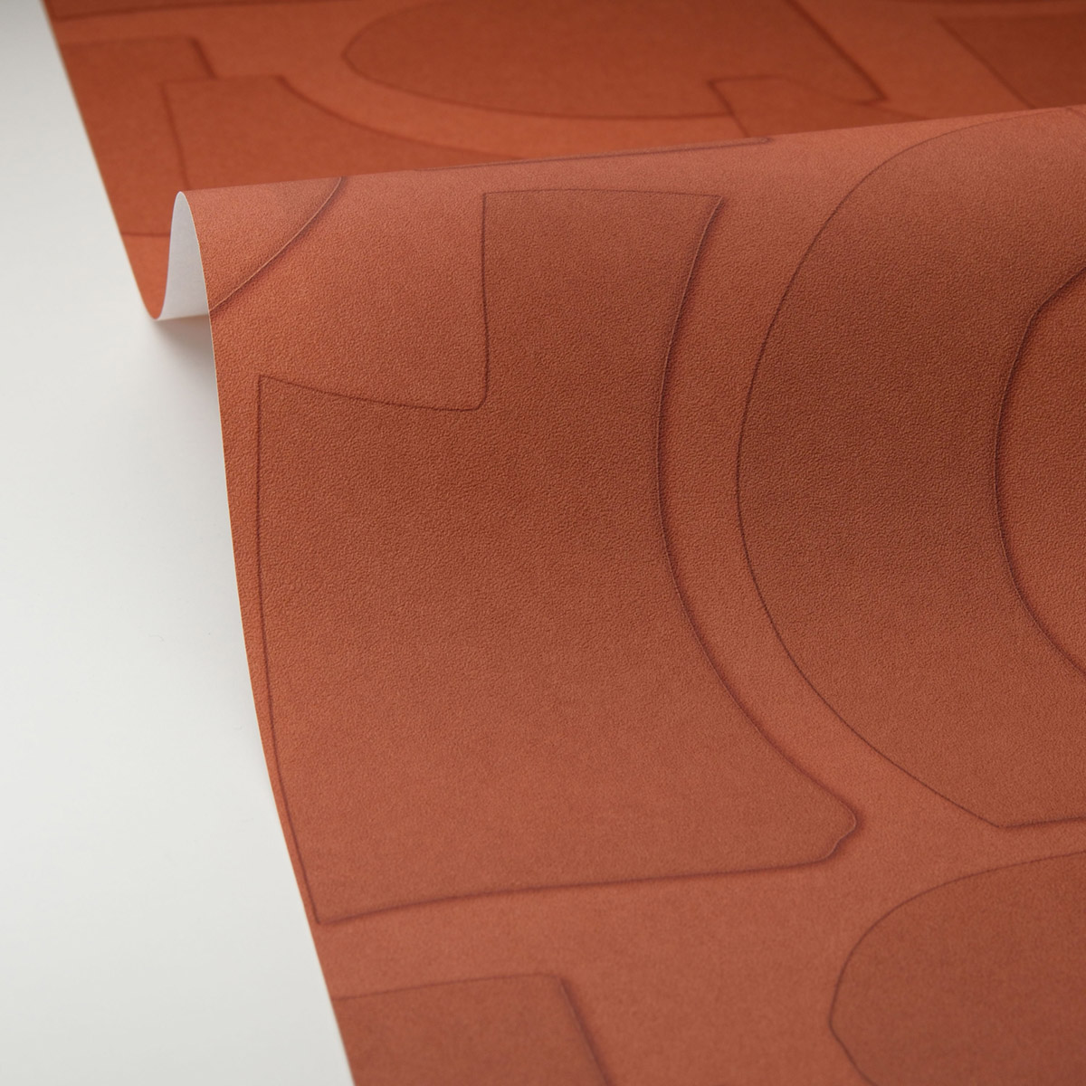 Papier peint Géométrie Effet Volume terre de sienne - Origine de Casélio AMB5| Réf. OGN106058009