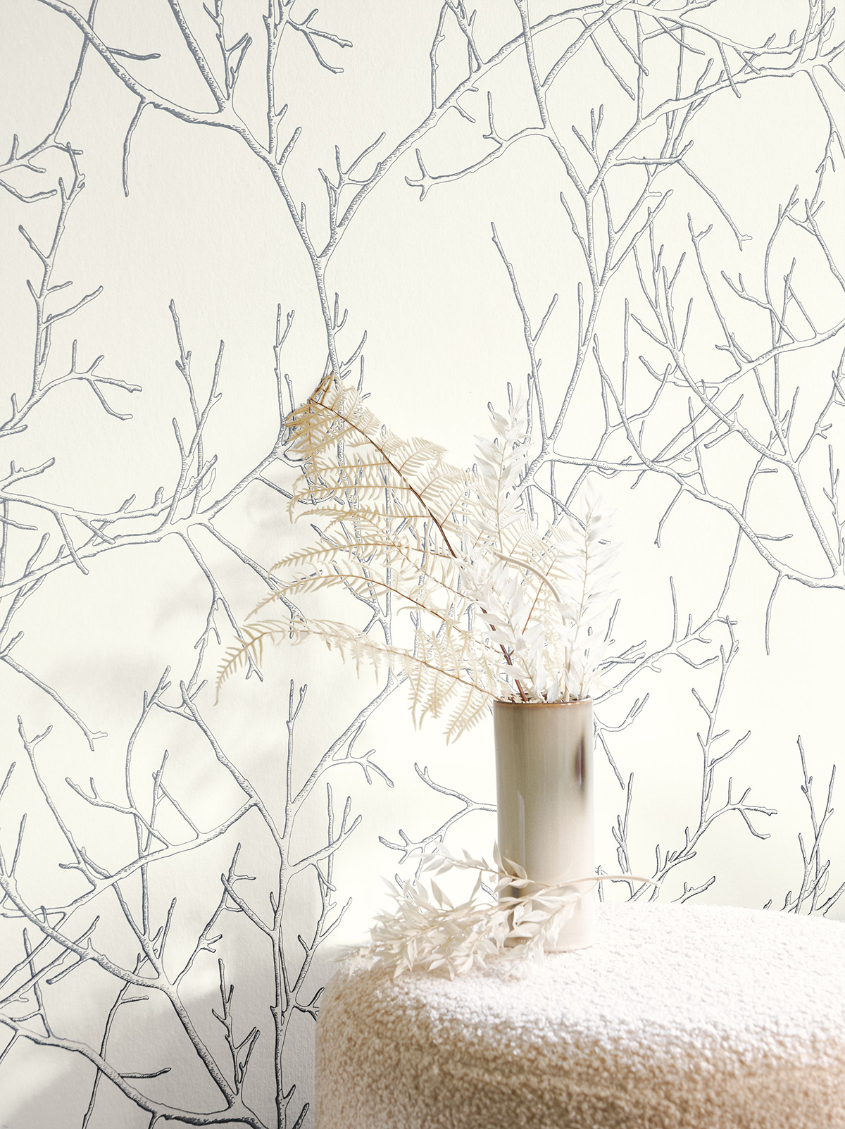 Papier peint Ecorce d'Arbre Mythe argenté - Voyage Onirique de Casadéco | Réf. ONIR87269062