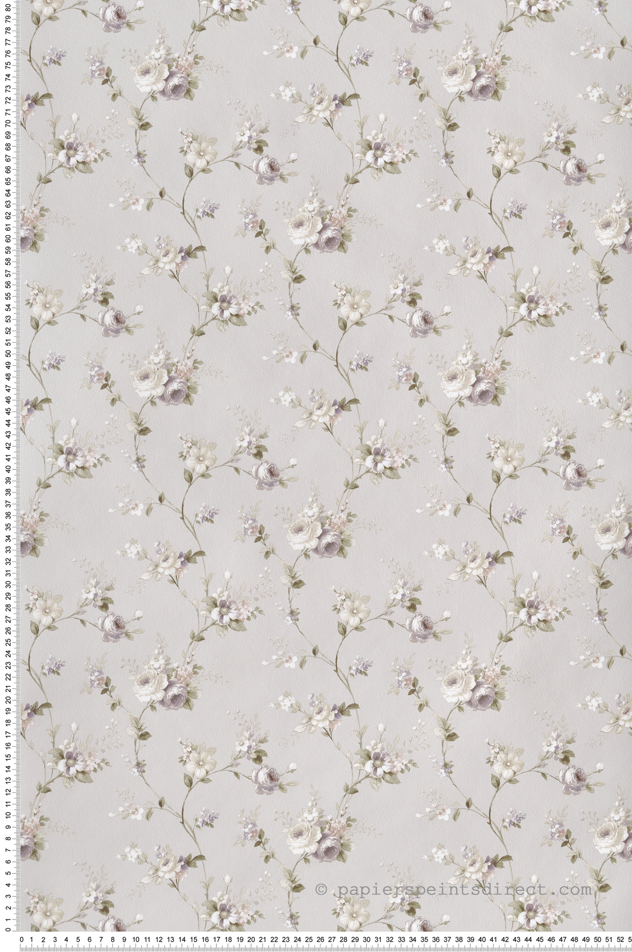 Papier peint Rose Fleur violet gris - My Little Cottage de Montecolino | Réf. MC-M12315