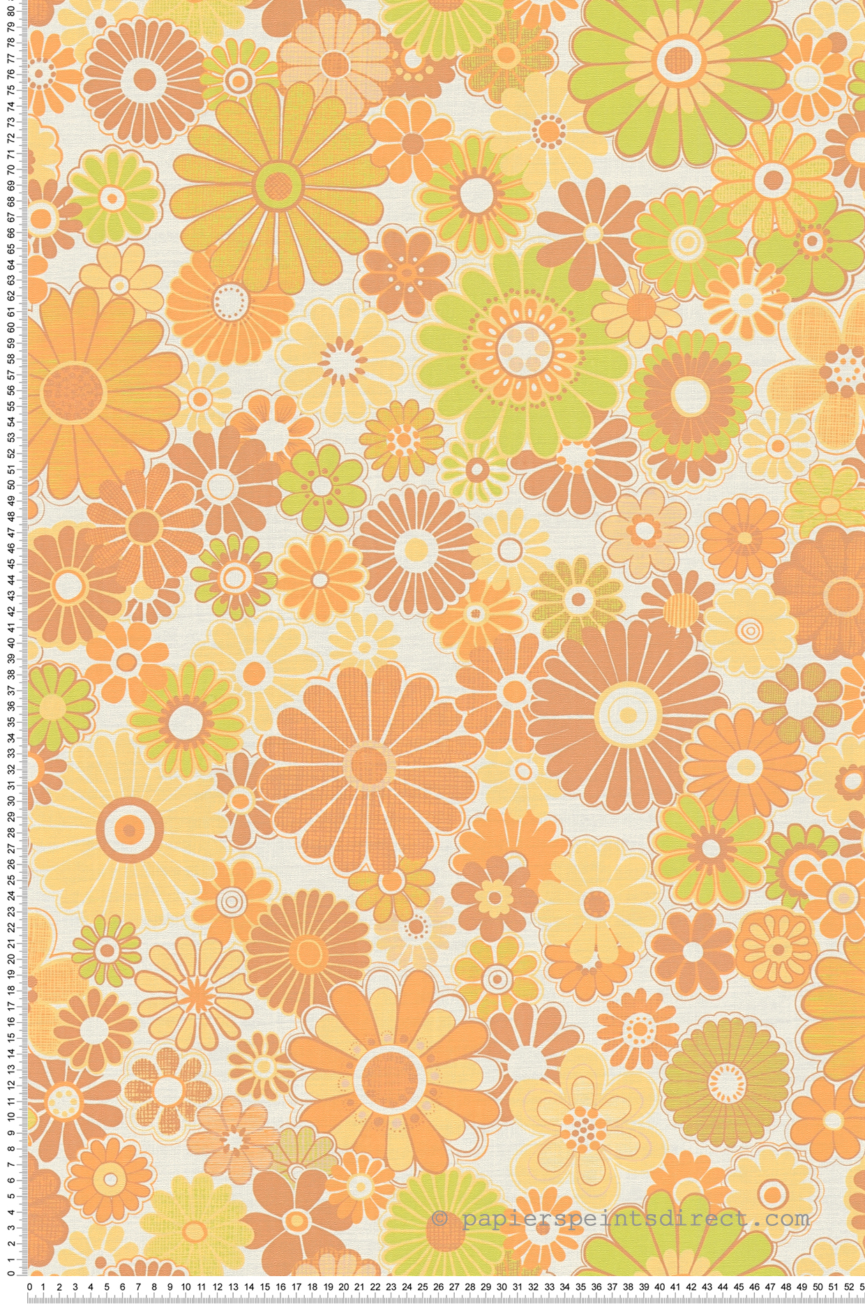 Papier peint Marguerite Vintage jaune vert - Retro Chic d'A.S. Création | Réf. AS-395355