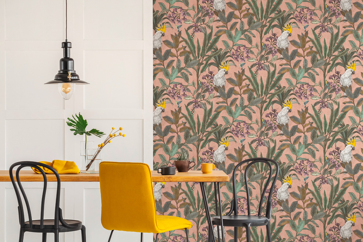 Papier peint Jungle Cacatoès rose - Pintwalls 2 d'A.S. Création AMB2 | Réf. AS-397481