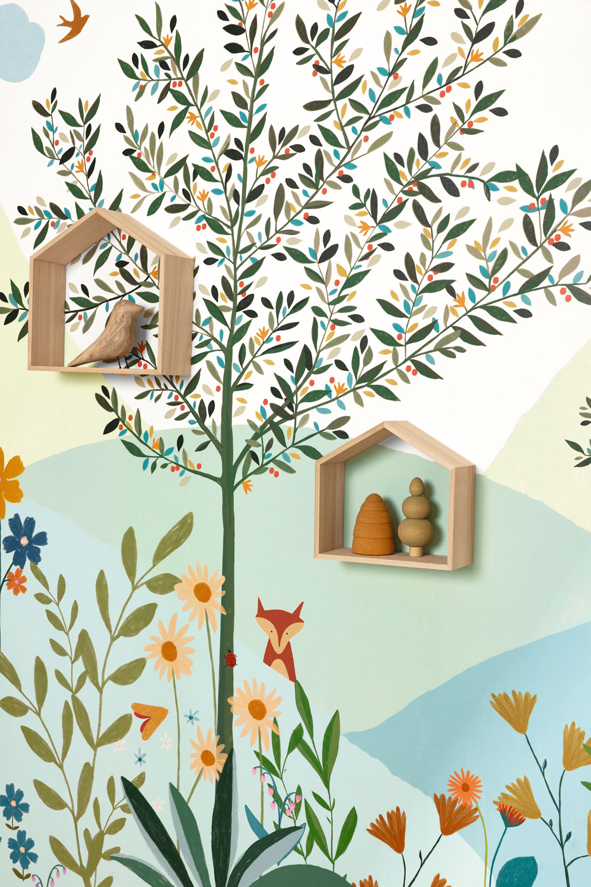 Papier peint panoramique Nature Enfant Heidi vert multicolore L - Let's Go Girls! de Casélio AMB2 | Réf. LGG104460743