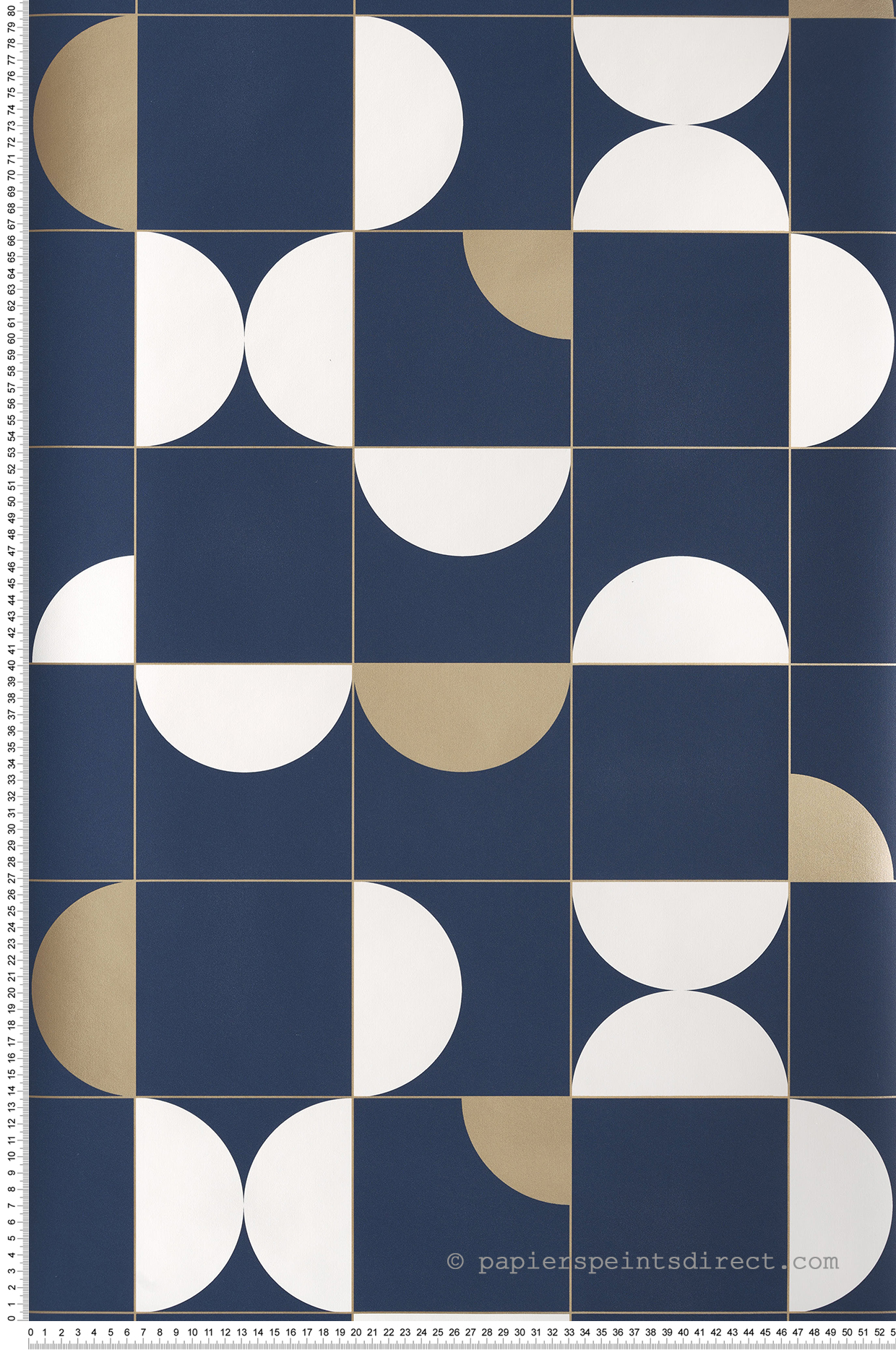 Papier peint Géométrique Diabolo nuit et doré - Only Blue de Casélio | Réf. ONB102666225