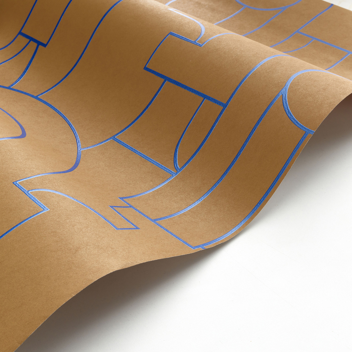 Papier peint Graphique Arty marron bleu - Iconic de Casadéco AMBV | Réf. CONI88412519