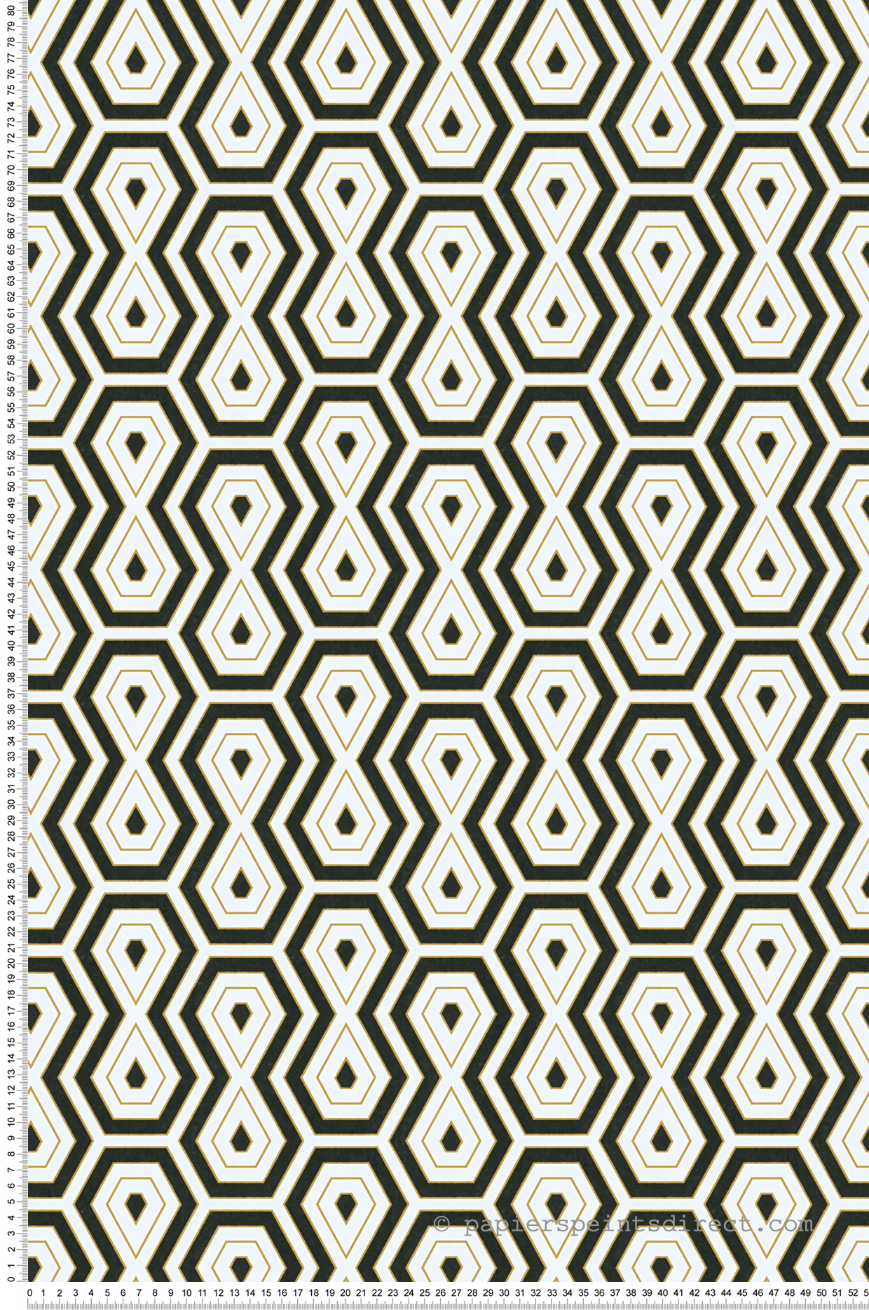 Papier peint Géométrique Sablier noir et or - Jungle Chic d'Architects Paper | Réf. 37707-5