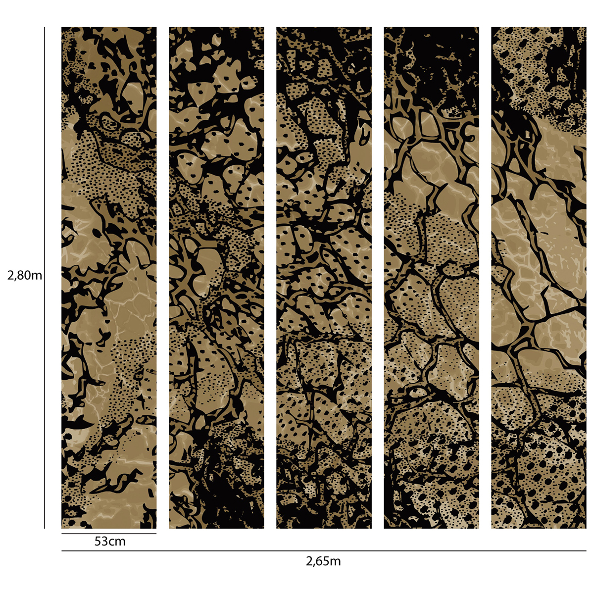 Papier peint panoramique Imprimé Reptile ocre - Guy Laroche de Lutèce AMB2 | Réf. LTC-51247108