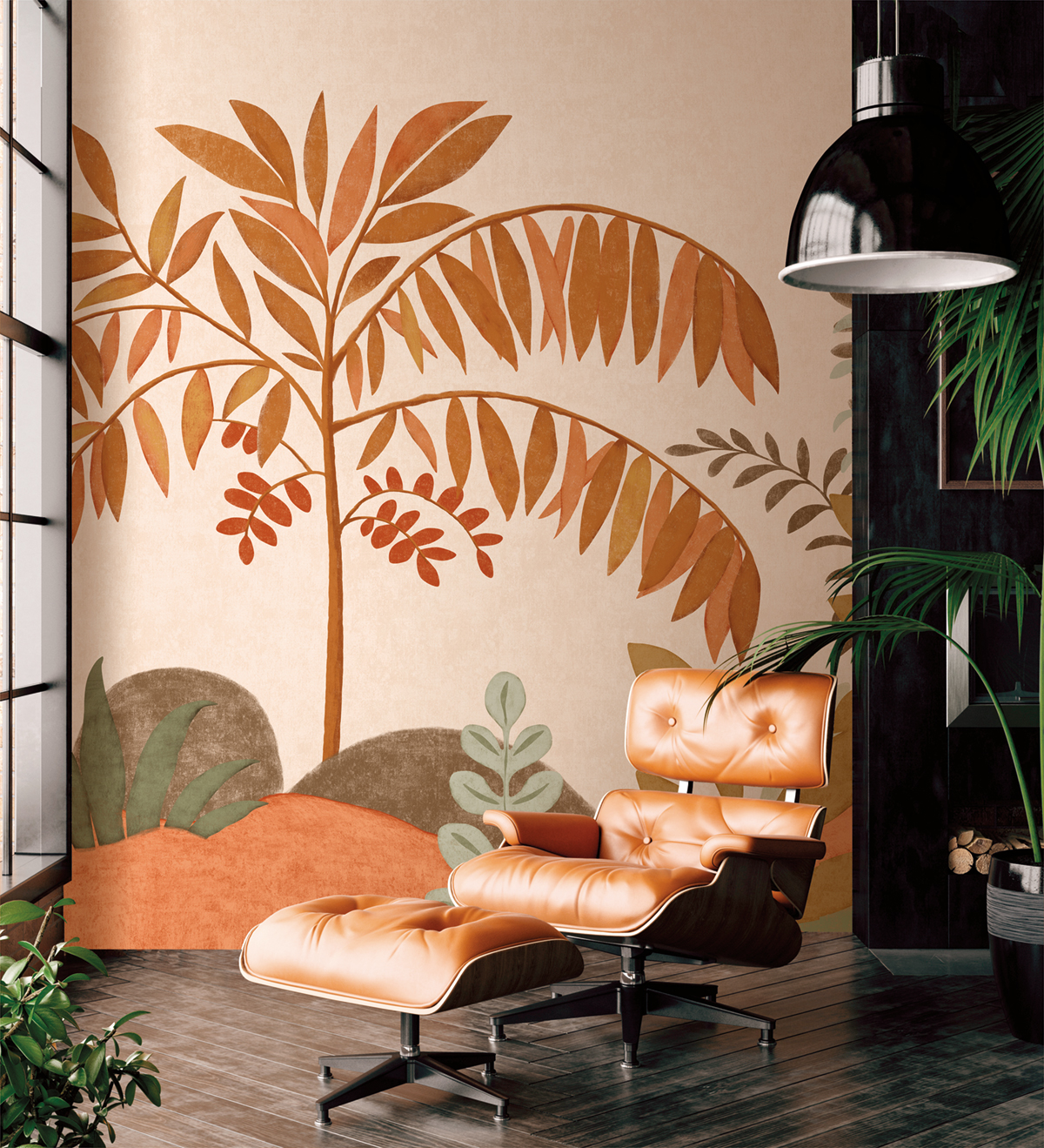 Papier peint panoramique Nature Graphique terracotta ocre - Boca Chica de Montecolino | Réf. MC-SOD27091