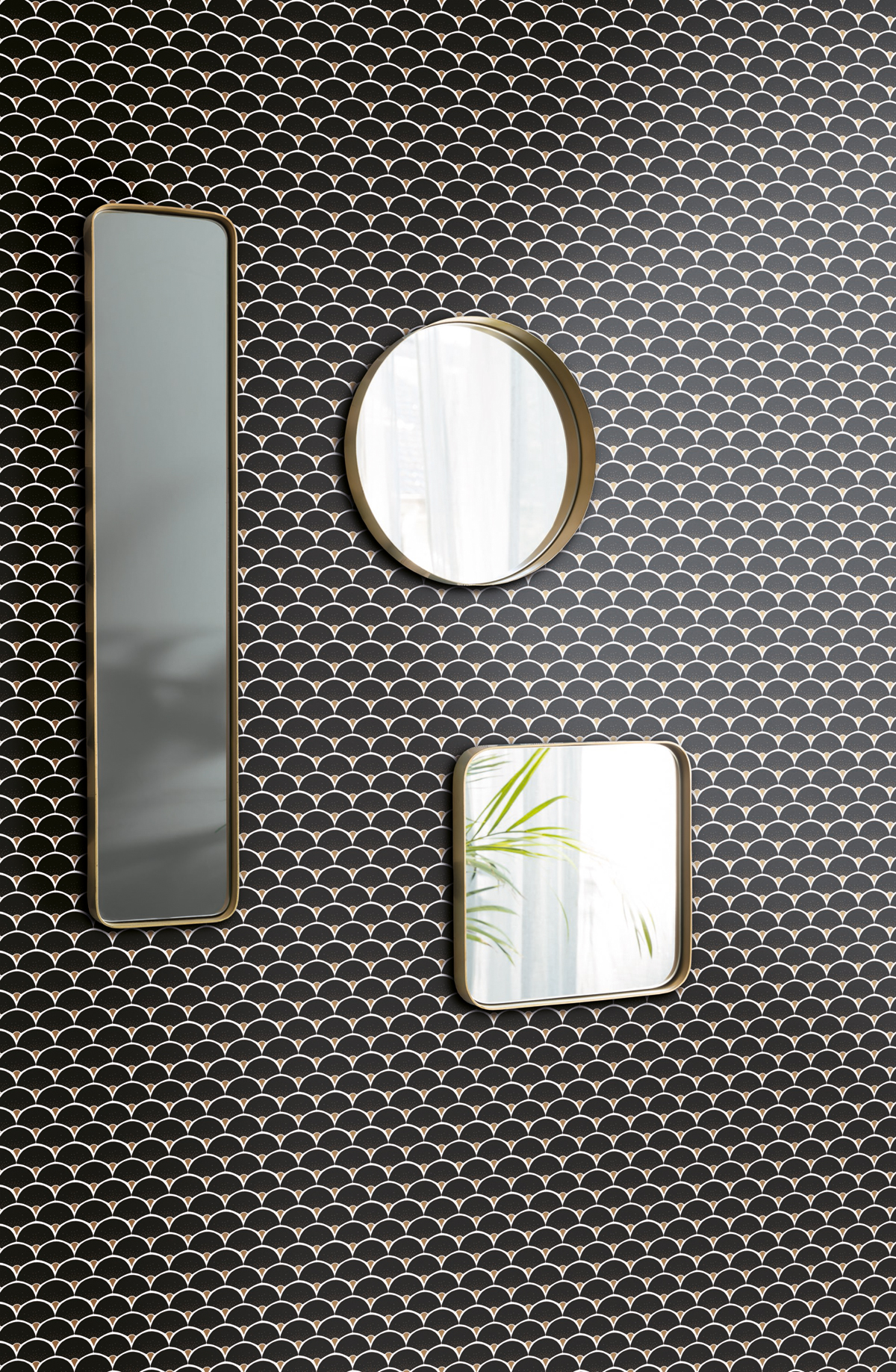 Papier peint géométrique Starlight noir or - Moonlight de Casélio | Réf. MLG101139025