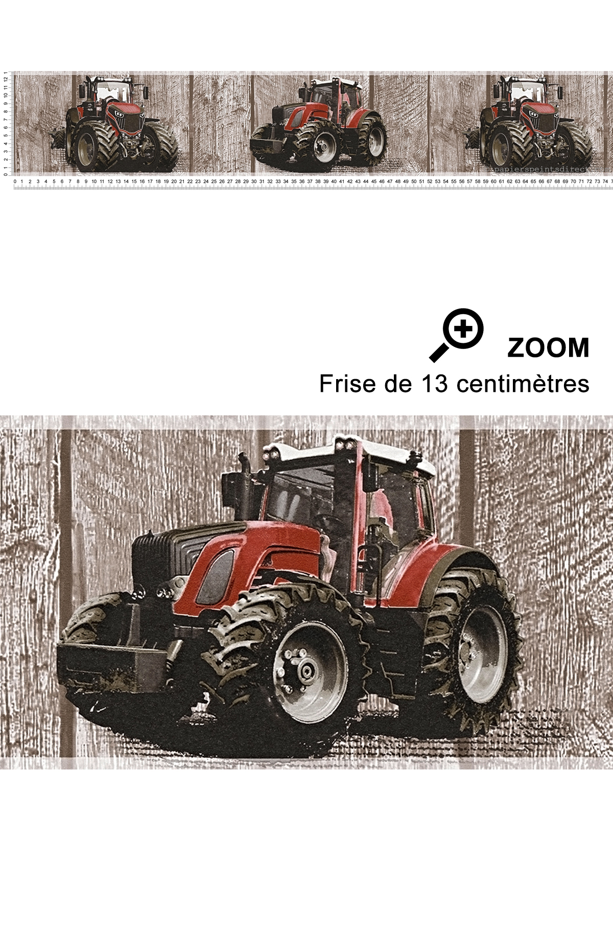 Frise tracteurs rouges - Little Stars AS Création | Réf. SP04402