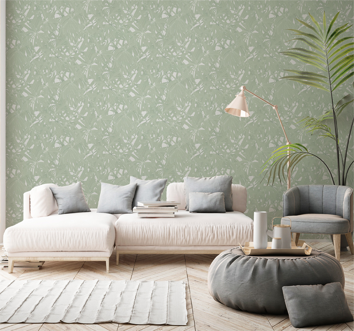 Papier peint Feuillage Tropical vert - Soline de Lutèce | Réf. LTC-51250204