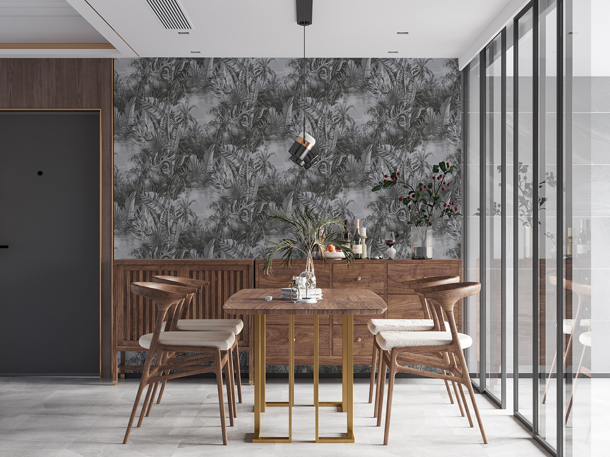 Papier peint Jungle et Feuillage gris - My Home My Spa d'A.S. Création | Réf. SP15829
