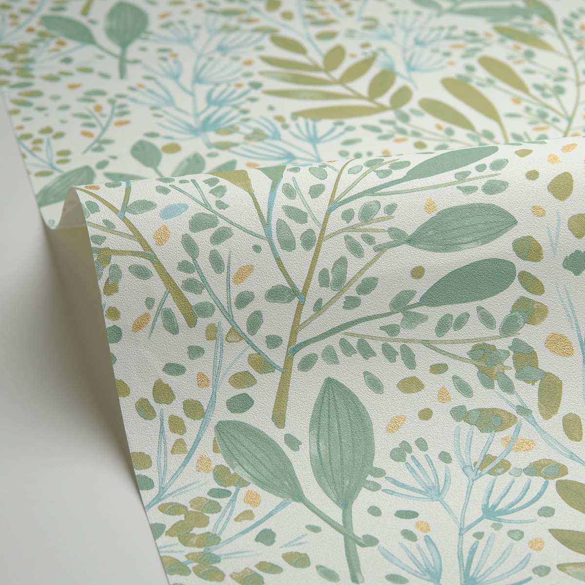 Papier peint Feuilles Joy vert mousse doré - Green Life 2 de Casélio AMB4 | Réf. GNL2101690734