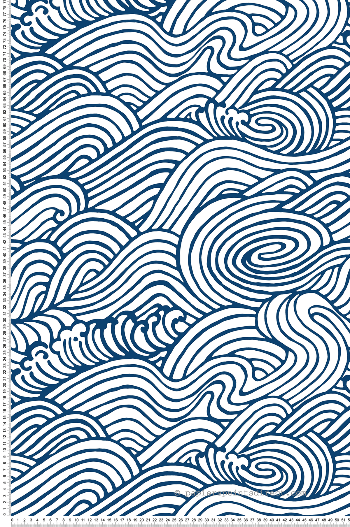 Papier peint adhésif Vague Flots bleu encre - Les Adhésifs de Lutèce | Réf. LTC-NUS3562