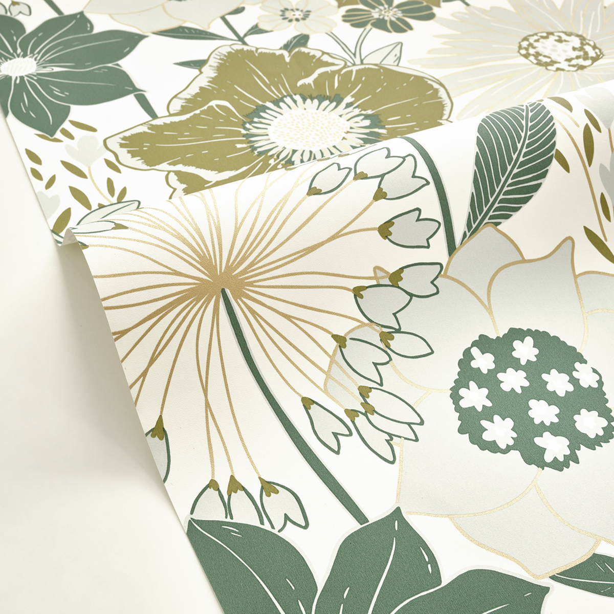 Papier peint Grande Fleur Immensité vert doré - XXL de Casélio AMB3 | Réf. XXL104557028