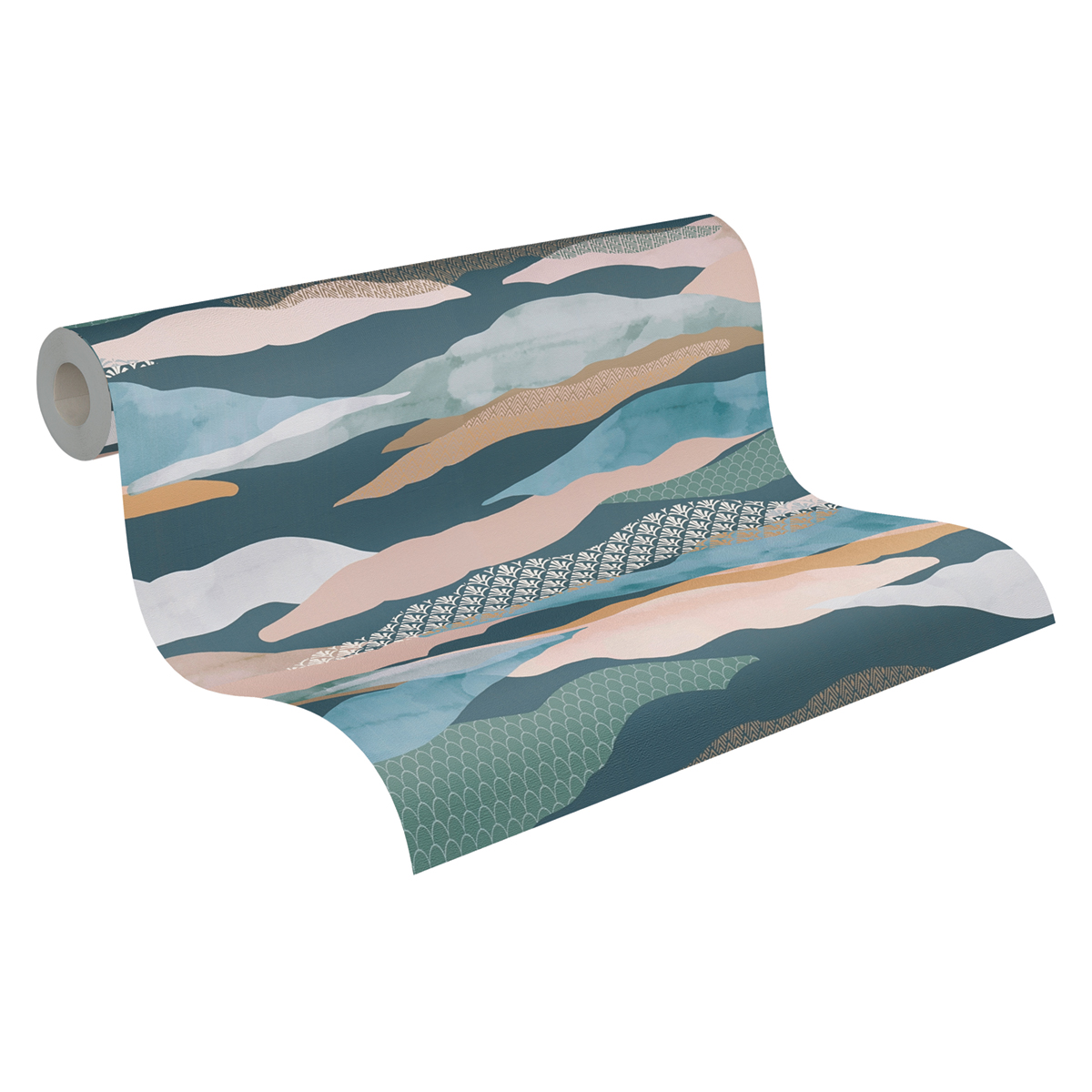 Papier peint Nuage de Montagne bleu vert - Pintwalls 2 d'A.S. Création ROLL | Réf. AS-396994