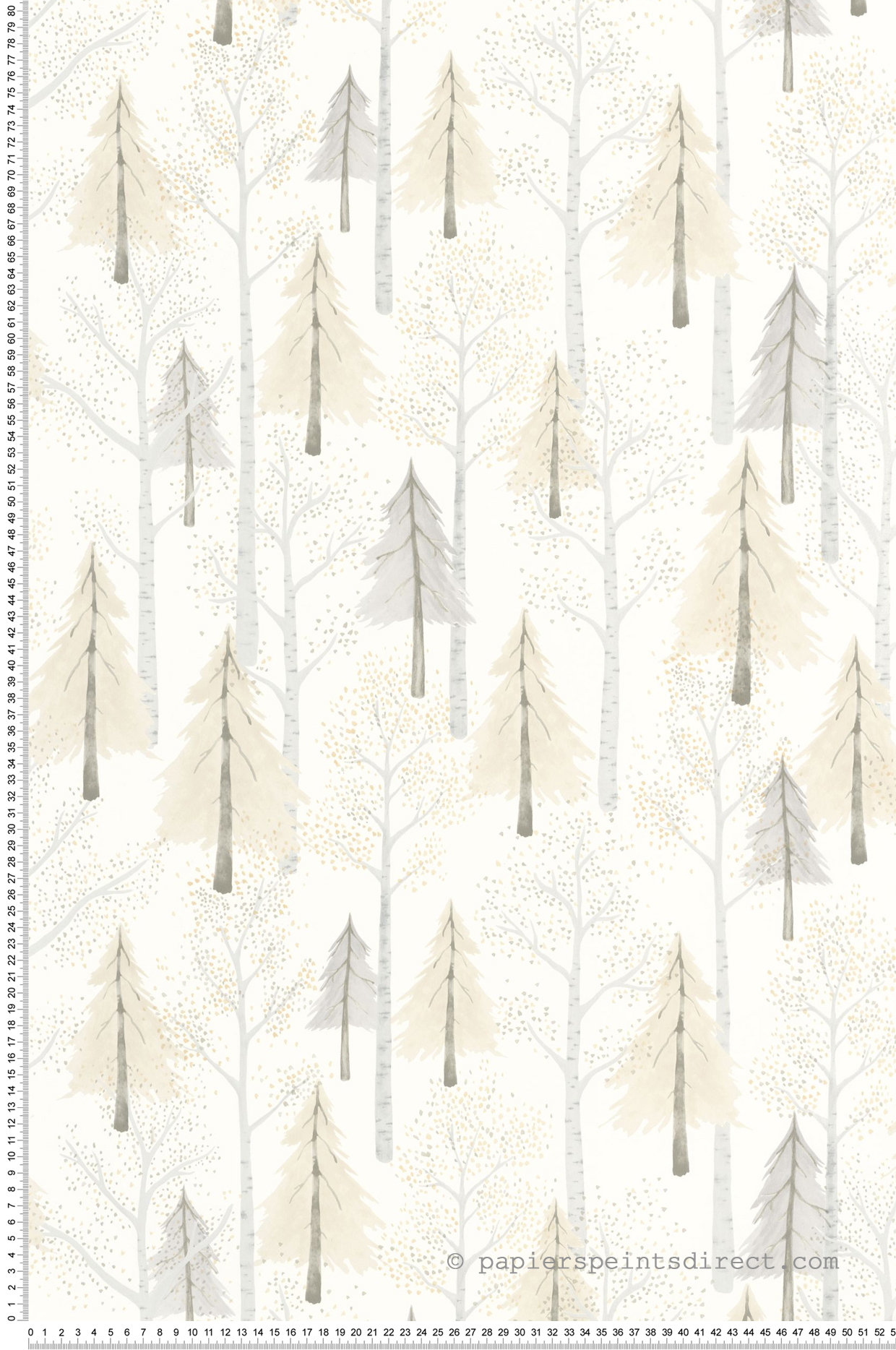 Papier peint Sapin Forêt beige gris - Once Upon A Time de Casadéco | Réf. OUAT88249210