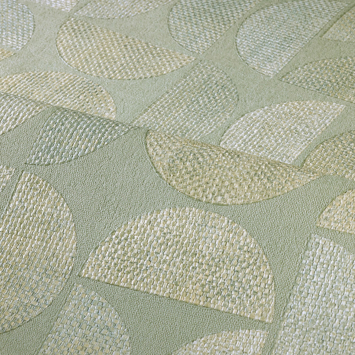 Papier peint Rond Graphique Dualis vert céladon - Nature sur Mesure de Casamance | Réf. CAS-76881120