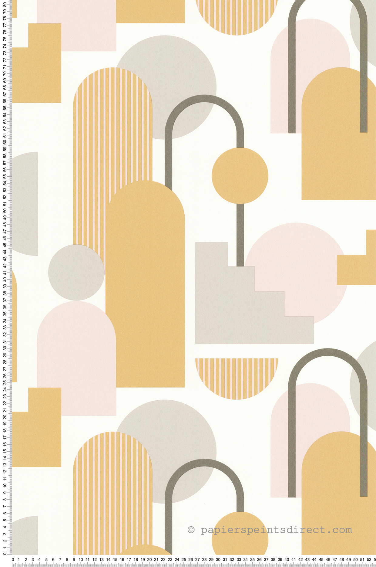Papier peint Arche Minimaliste jaune et gris - Arty de Lutèce | Réf. LTC-51210807