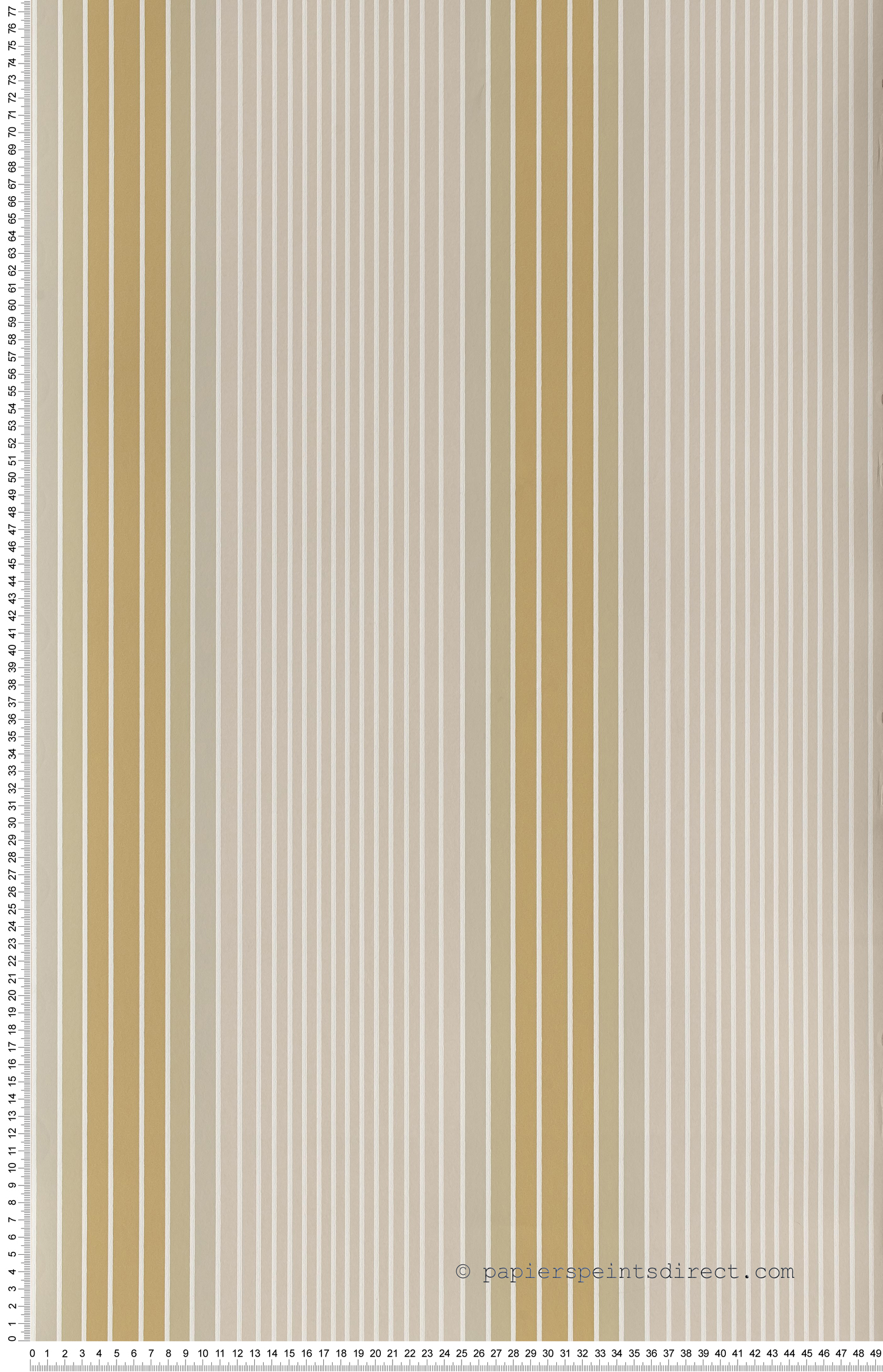 Rayures bicolores lichen et doré - Painted Papers de Little Greene