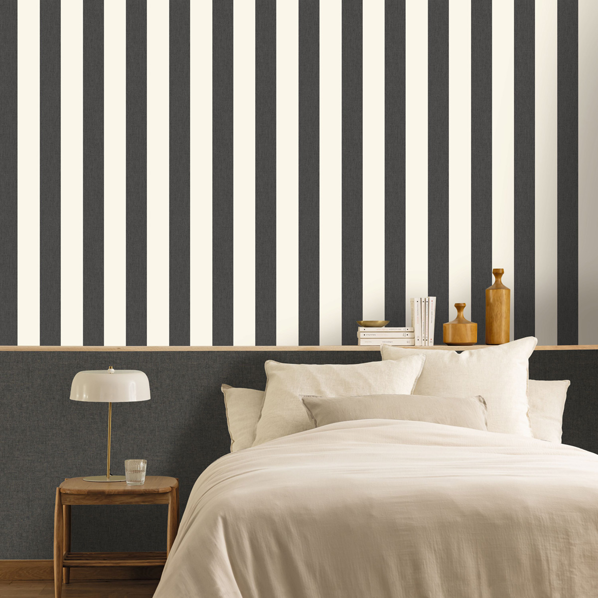 Papier peint Rayures Lin Lines gris anthracite - Moonlight 3 de Casélio | Réf. MNL3104049230