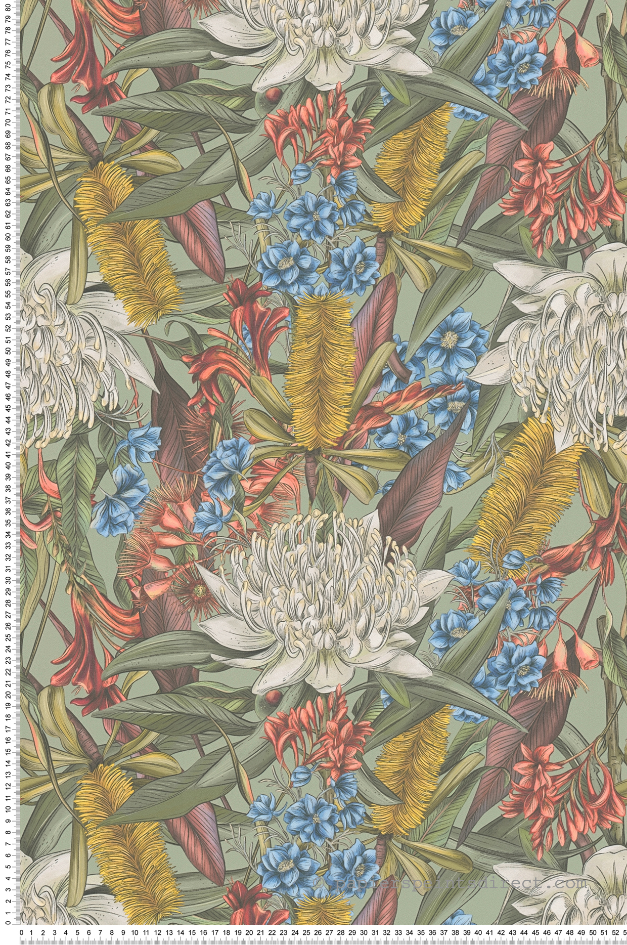 Papier peint Fleuri Tropical multicouleurs - Drawn Into Nature d'A.S. Création | Réf. AS-394281