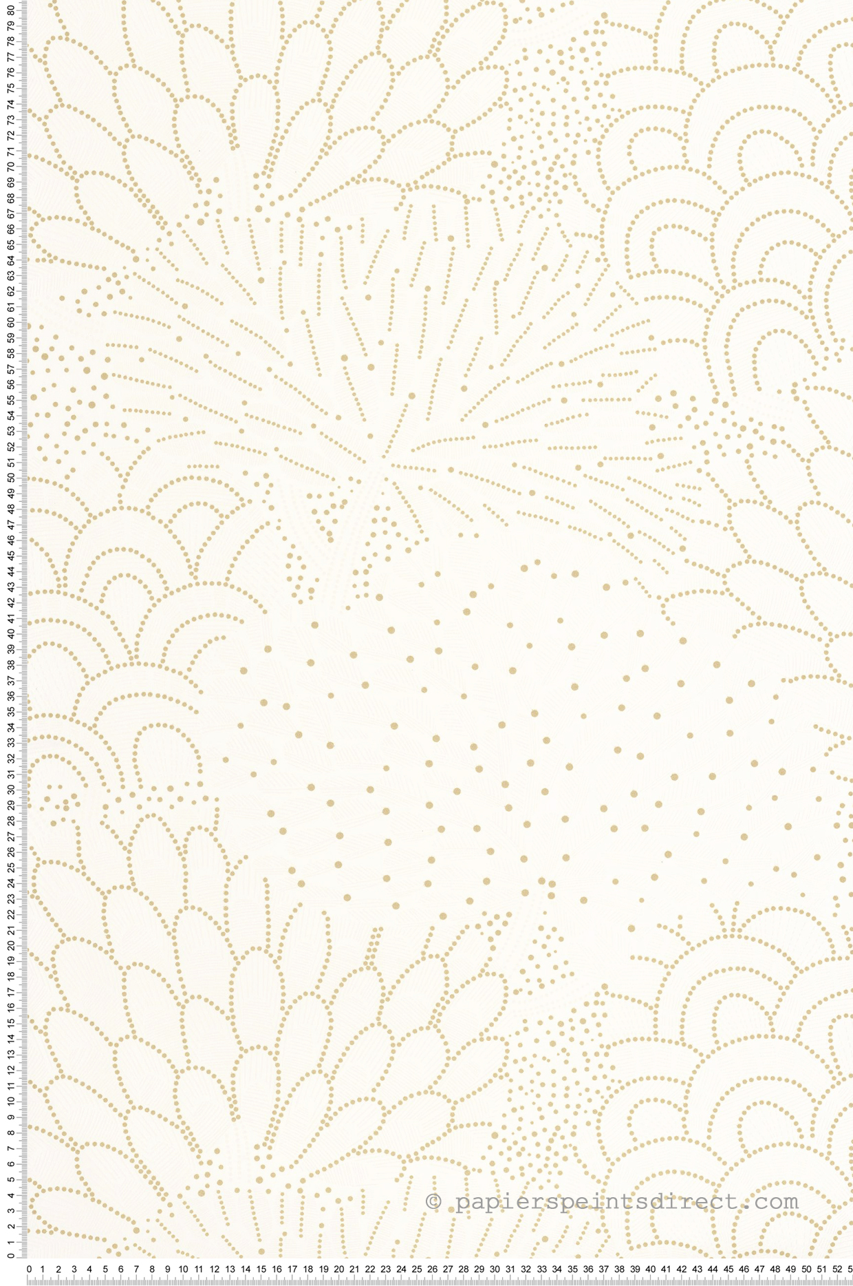 Papier peint Éventails Bloom Reverie blanc doré - Moonlight 3 de Casélio | Réf. MNL3107170297