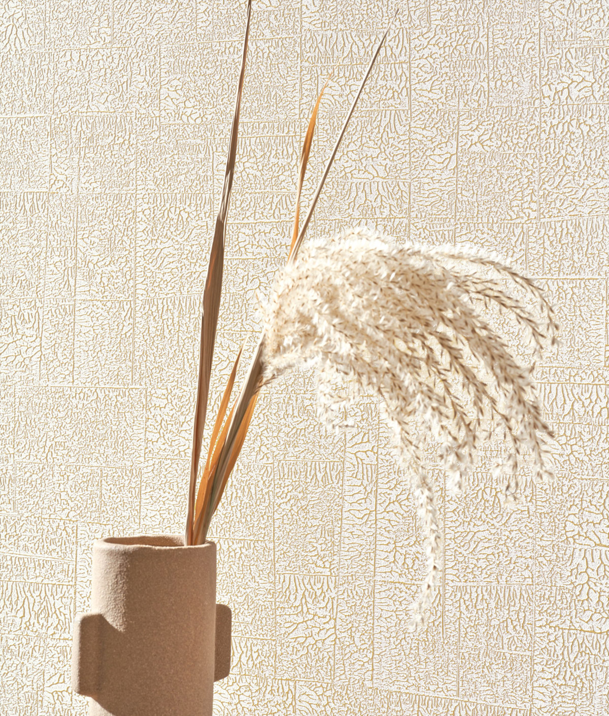 Papier peint Géométrie Minimaliste Ecume blanc doré - Sentier des Dunes de Casadéco AMB2 | Réf. SENT200960202