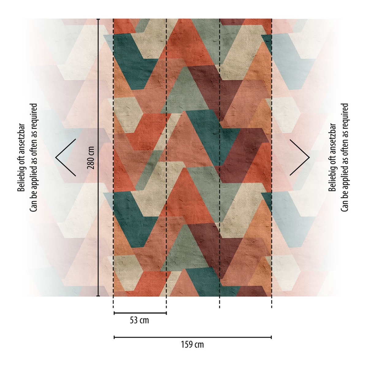 Papier peint panoramique Triangle Graphique terracotta - The Wall 3 d'A.S. Création AMB3 | Réf. AS-398371