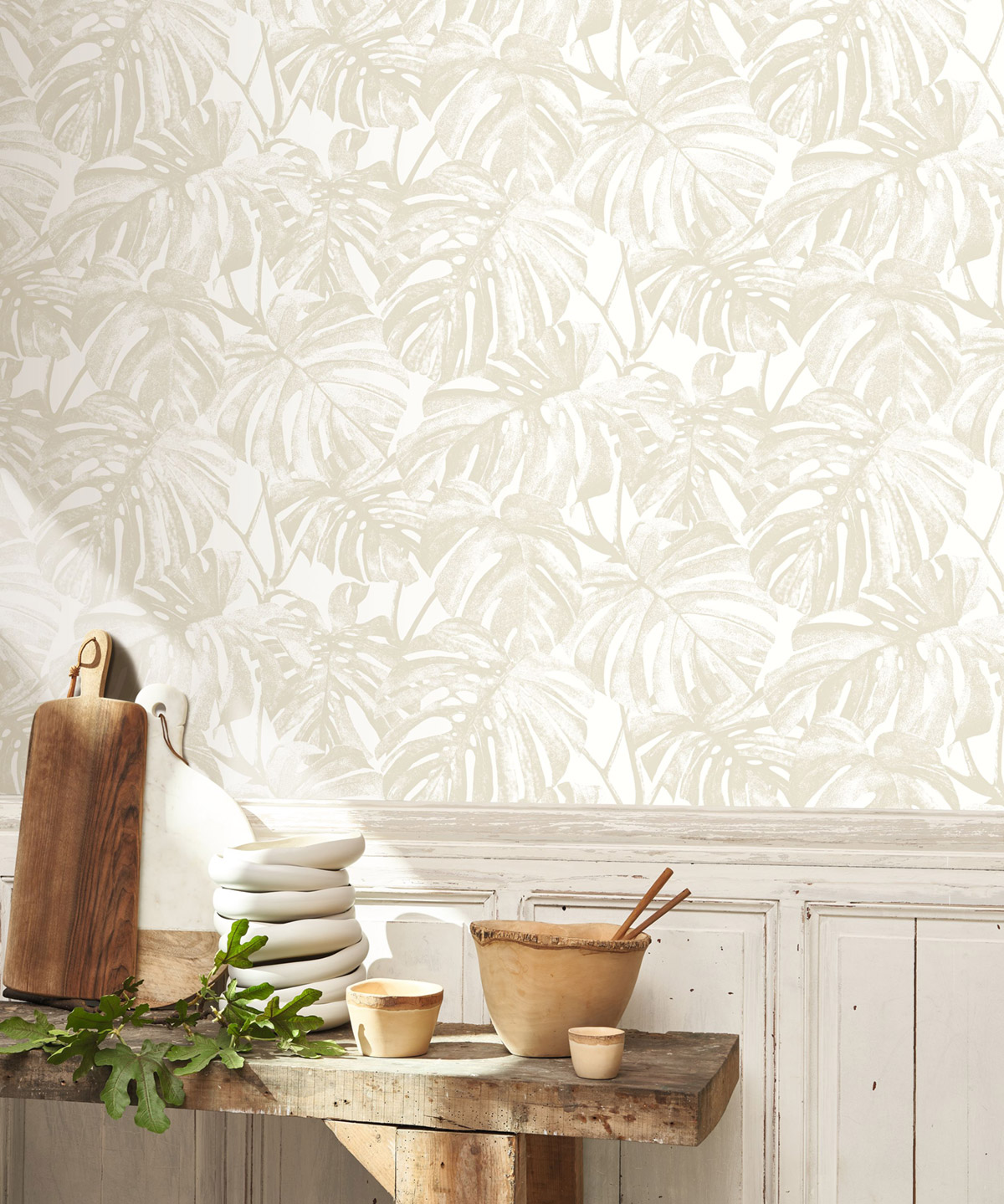 Papier peint Palme Tropicale Mata beige métallisé - Rio de Casadéco | Réf. RIOC201791410