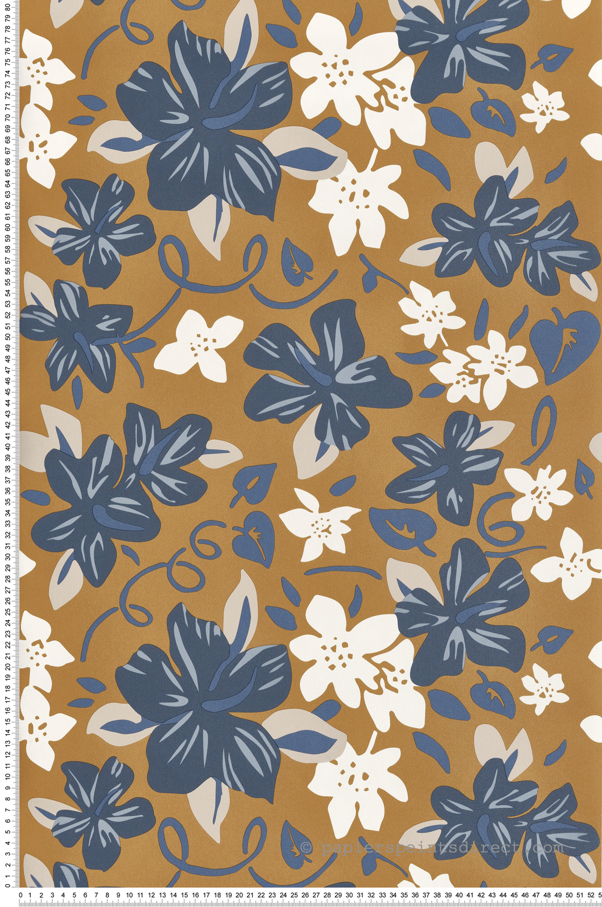Papier peint Fleur Hawai bleu noisette - Bensimon 2 de Lutèce | Réf. LTC-51200711