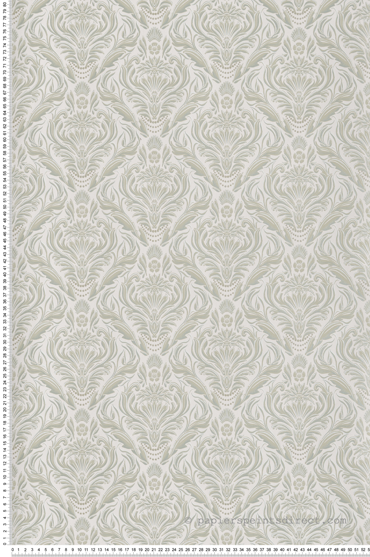 Papier peint Baroque Royal Médaillon beige argenté - Demeures de Montecolino | Réf. MC-650101