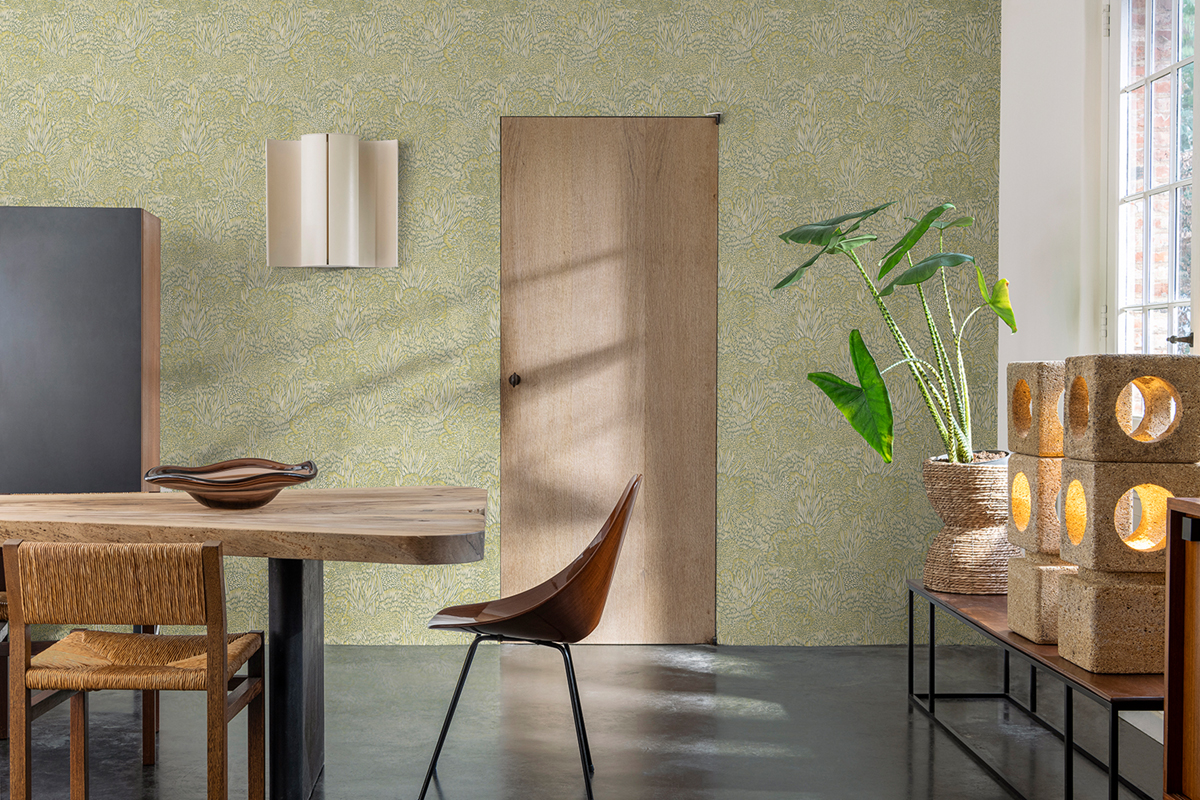 Papier peint Forêt Abstrait vert doré - Merida de Montecolino | Réf. MC-BA26063