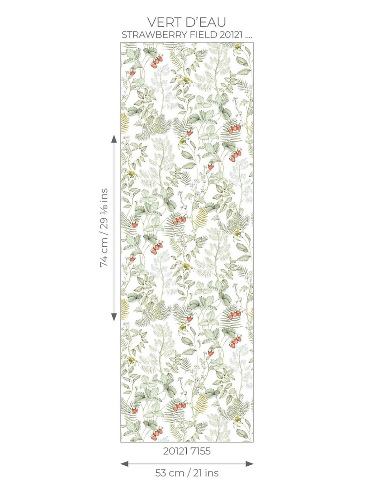 Papier peint Fraisier Strawberry Field écru - Heritage de Casadéco AMBR | Réf. HETA201217155