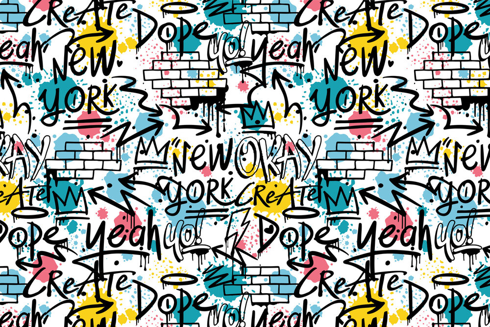 Papier peint panoramique Graffiti Yeah - Wall Love d'A.S. Création | Réf. DD129599