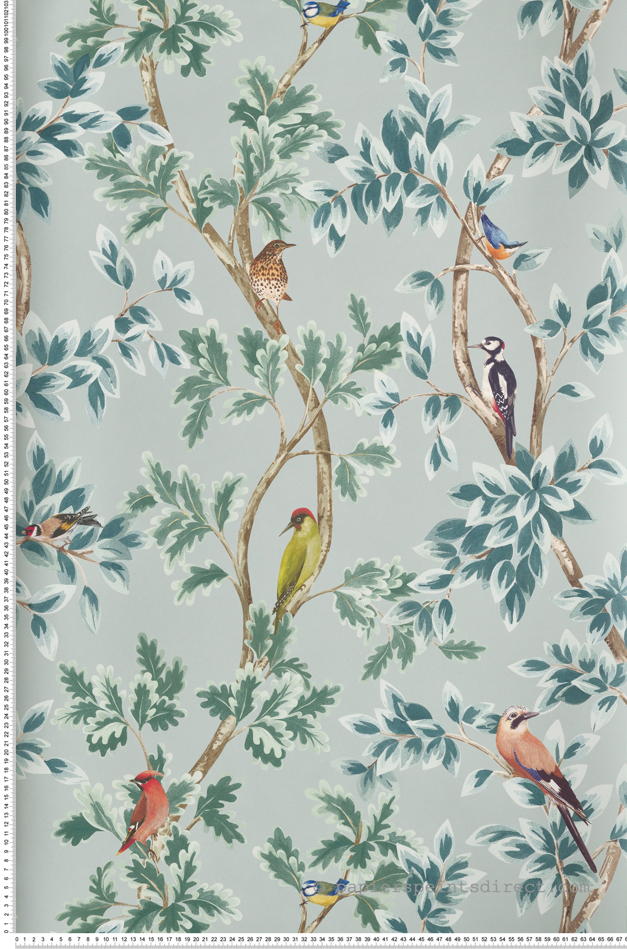 Papier peint Oiseaux Nature Neitherfield bleu - Mansfield de Osborne & Little | Réf. OSB-W7450-03