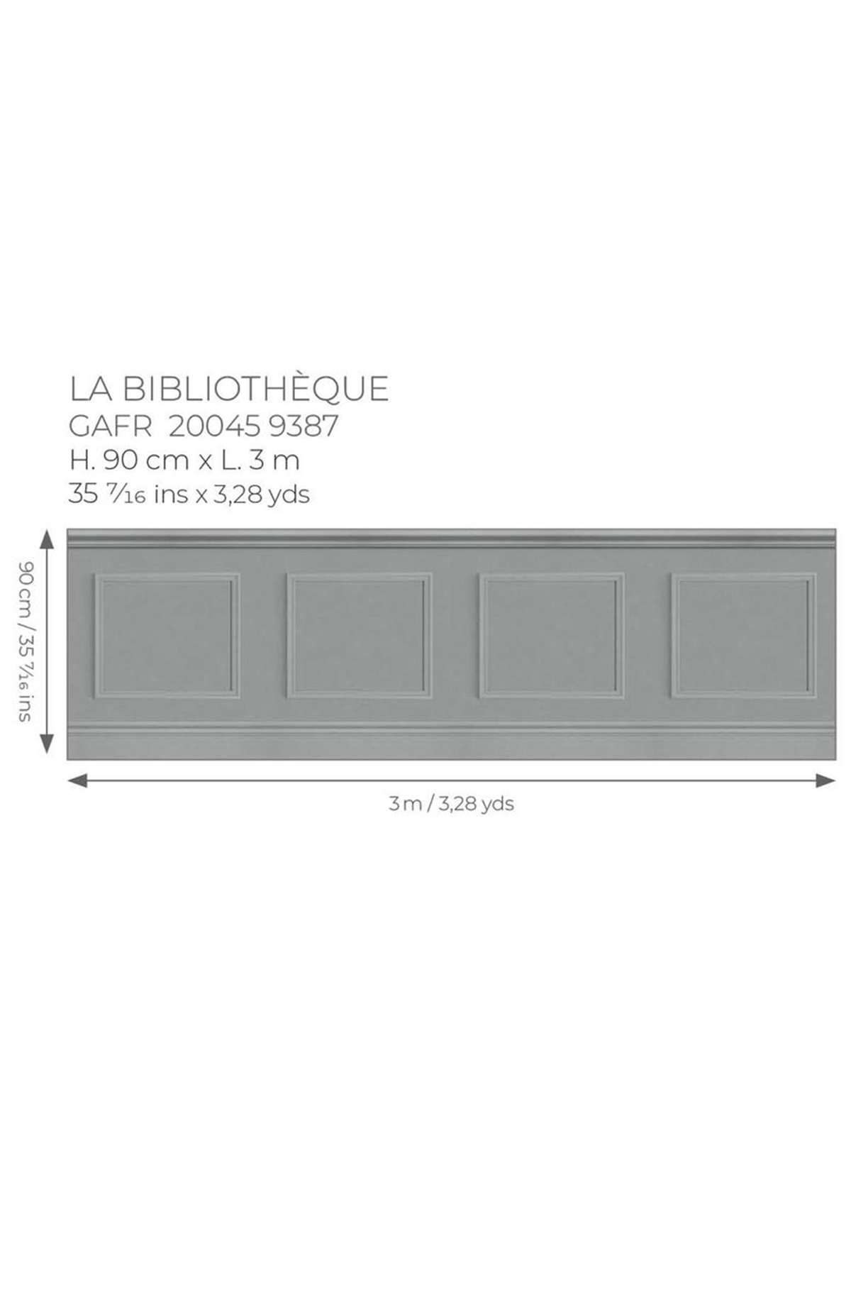 Papier peint Soubassement Bibliothèque Moulure Régulière pierre - Galons et Frises de Casadéco AMB5| Réf. GAFR200469387