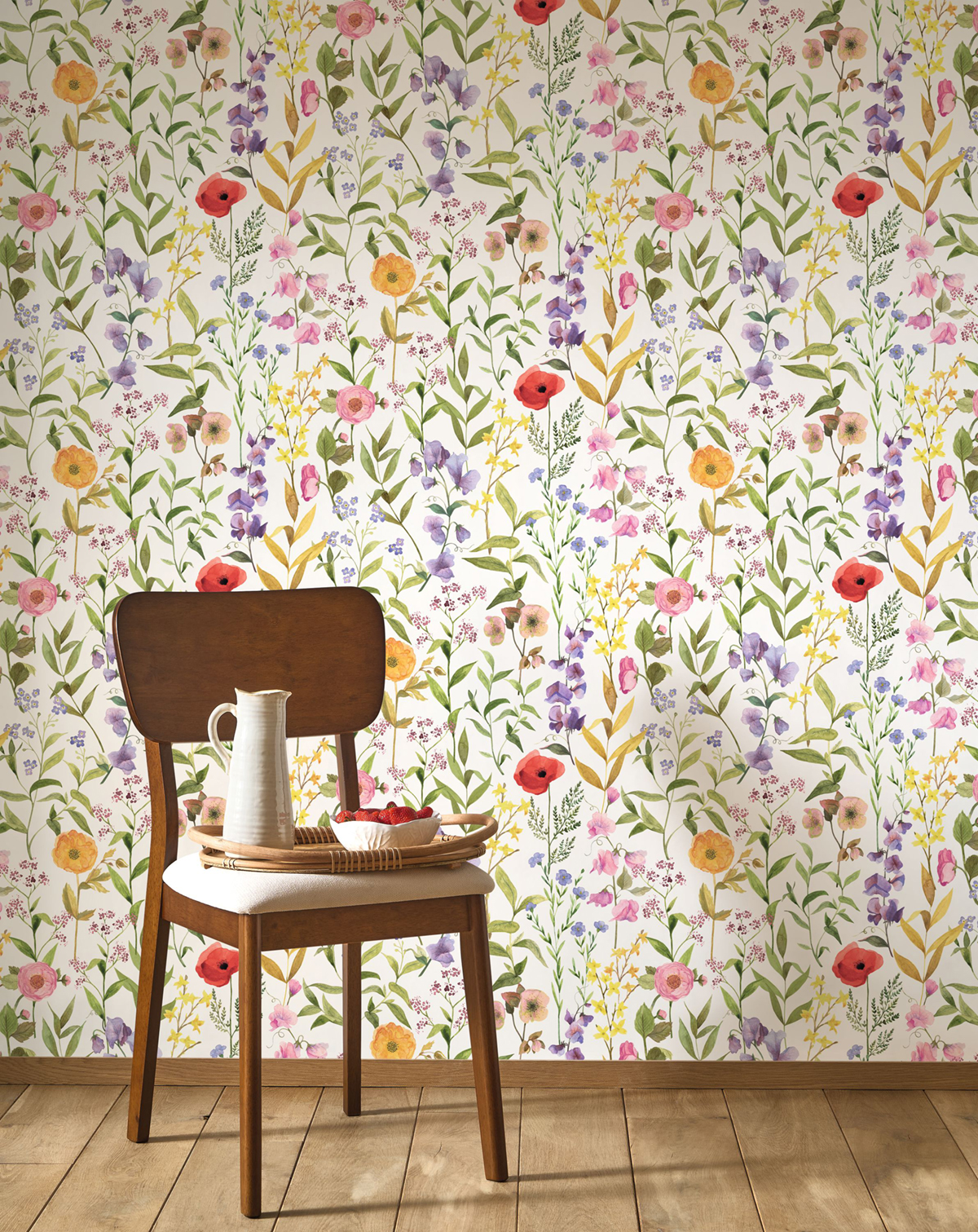 Papier peint Fleurs des Champs multicolore intense - Le Beau Jardin de Casadéco | Réf. BJAR87652874