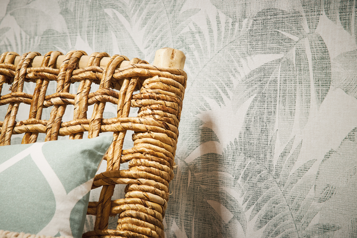 Papier peint Jungle Tropicale vert fond blanc - New Walls d'AS Création AMB | Réf. SP15253