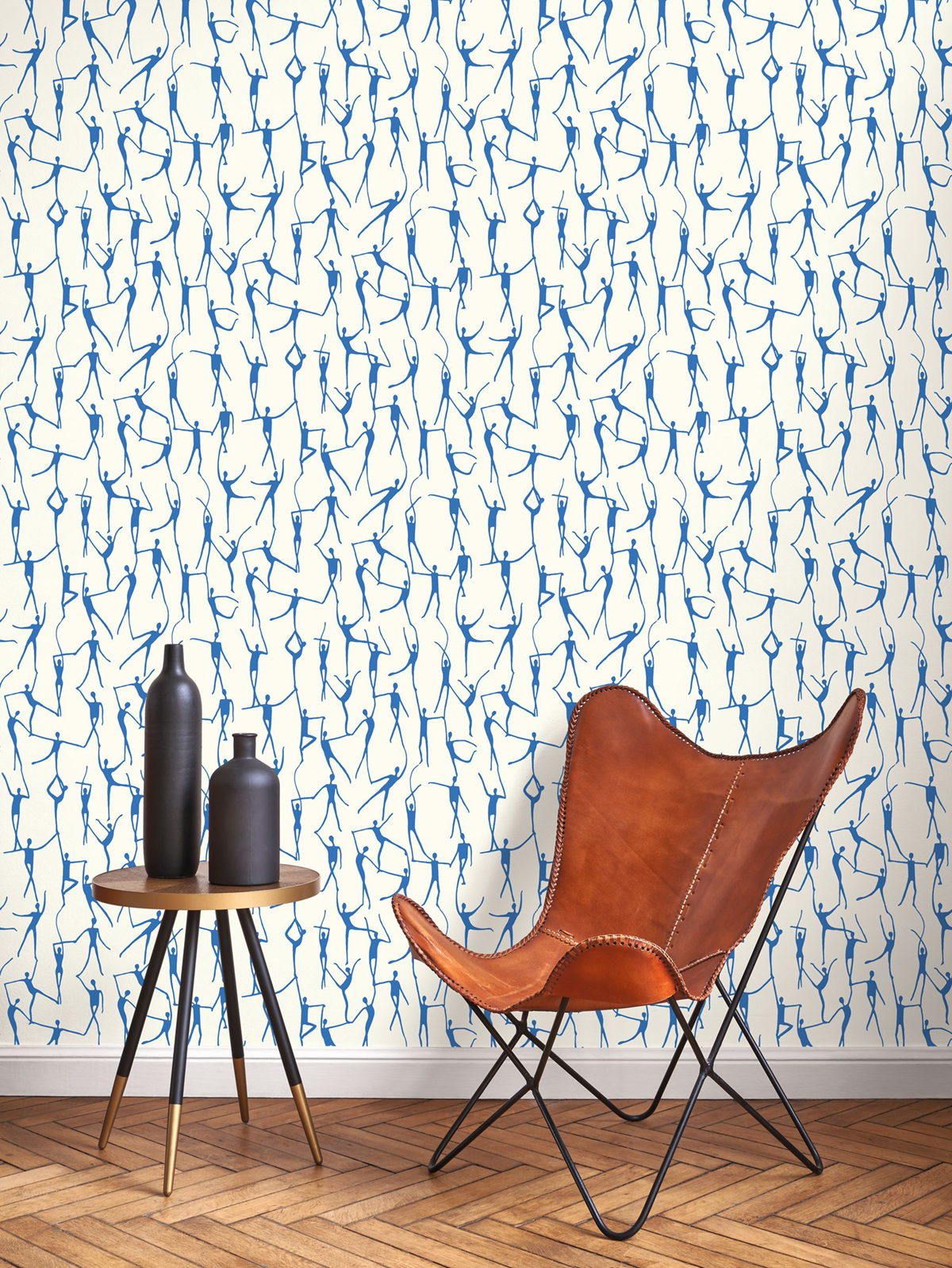 Papier peint Original Danse Alberto bleu indigo - Iconic de Casadéco | Réf. CONI88420707