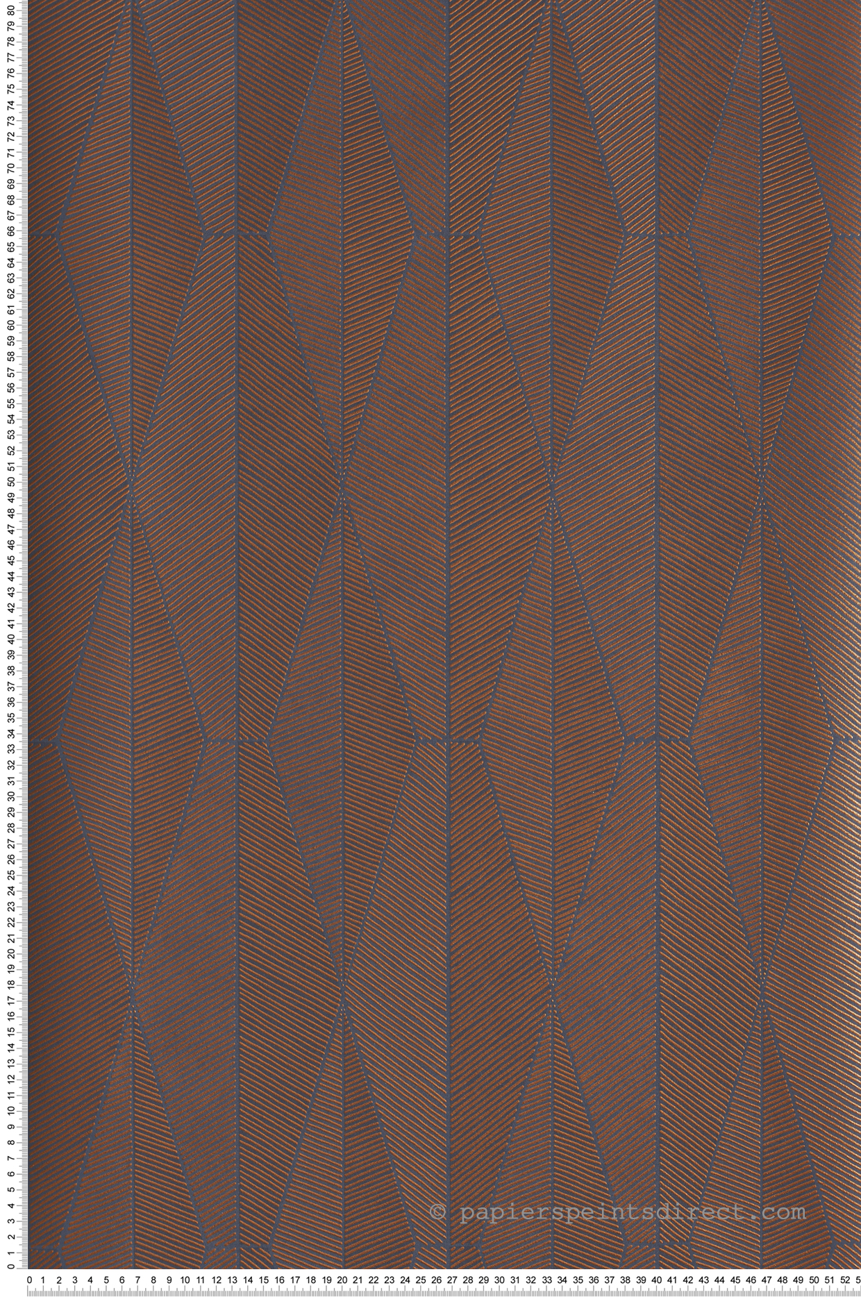 Papier peint Losange Ethnique Ari nuit marron métallisé - Mysa de Masureel | Réf. MAS-YSA306