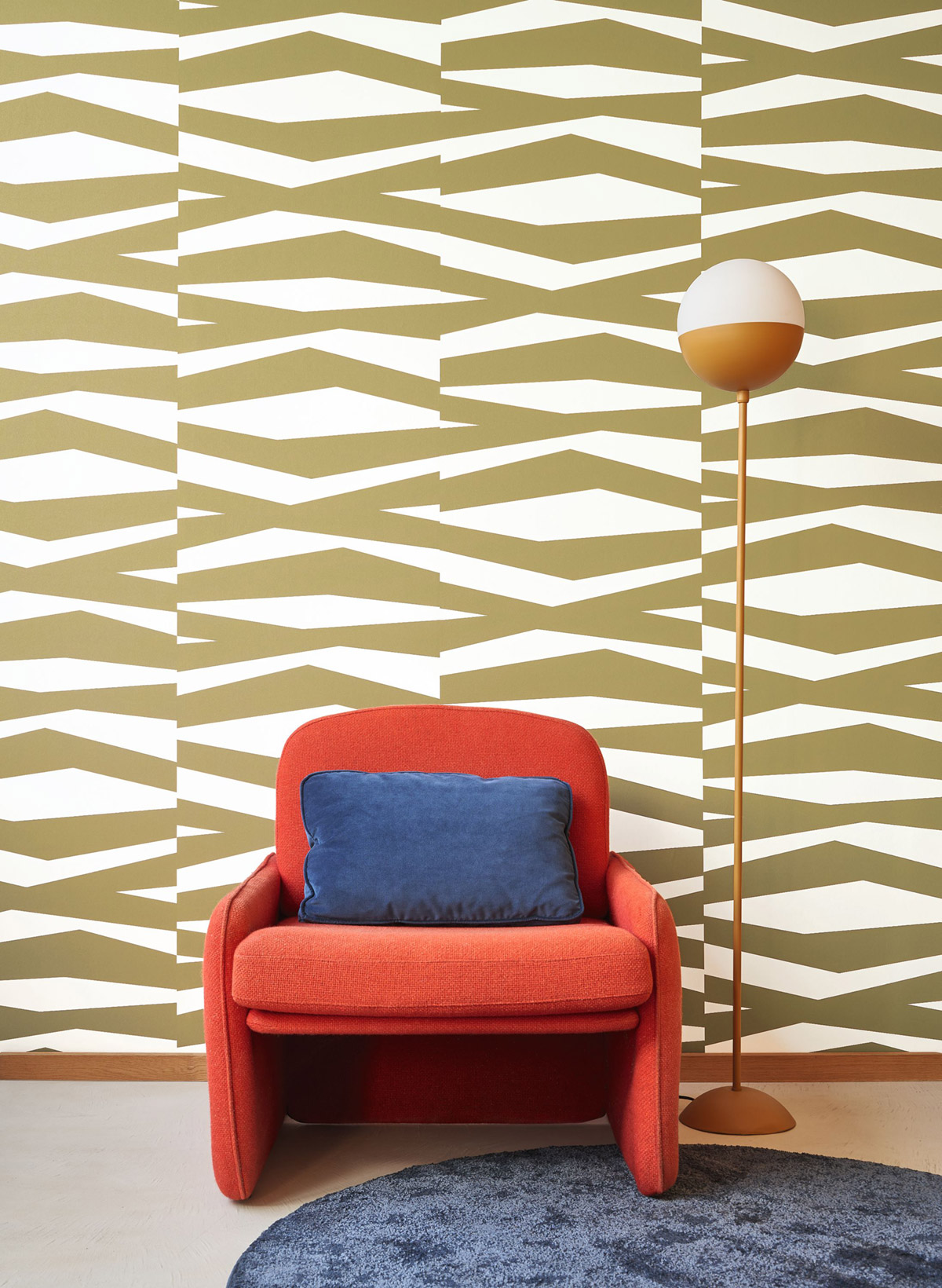 Papier peint Rayures Zebra vert olive - Color Game de Casadéco | Réf. GAME200637414