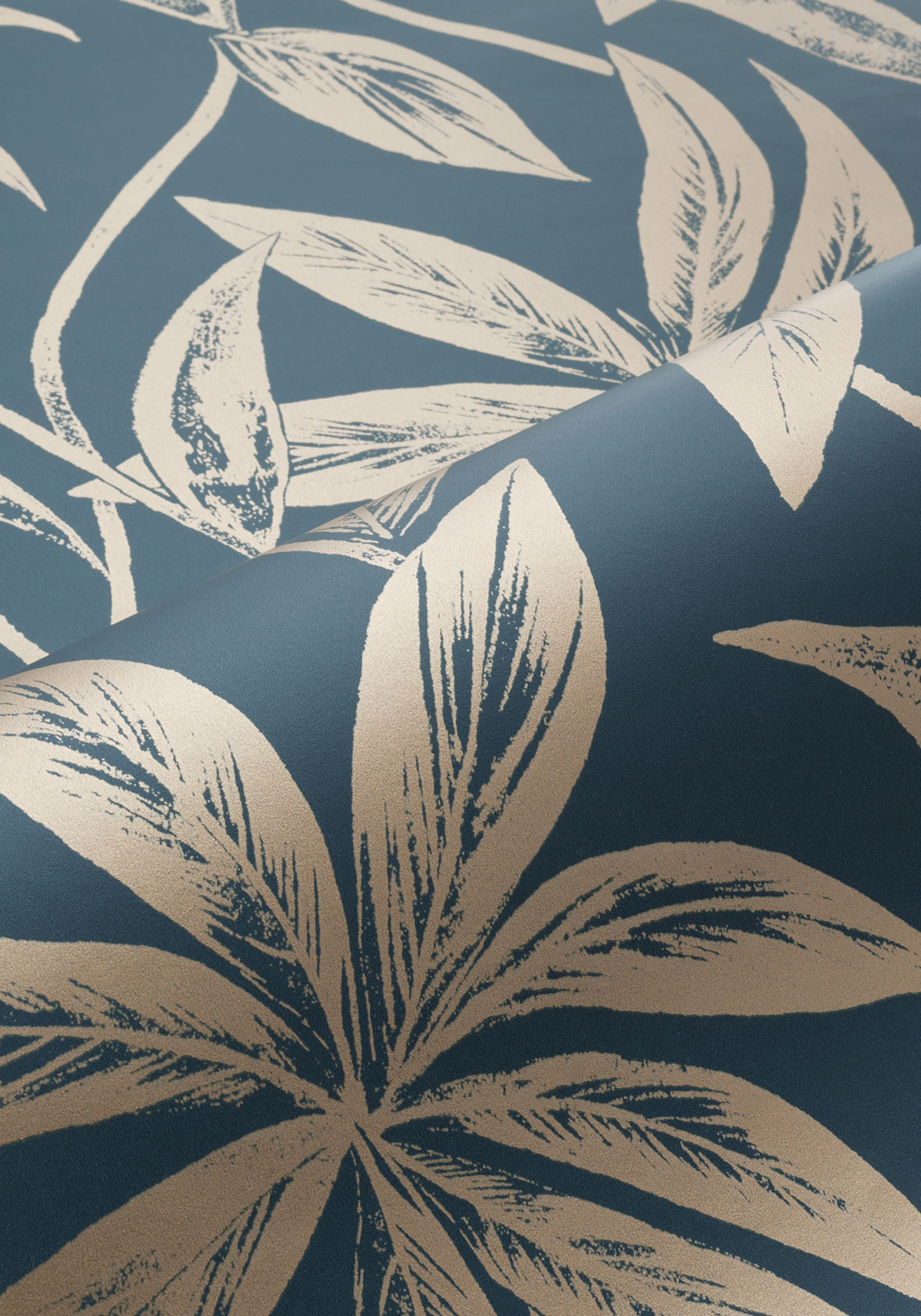 Papier peint Feuille Paradisio bleu nuit mordoré - L'Epopée de Casélio | Réf. EPO103706060