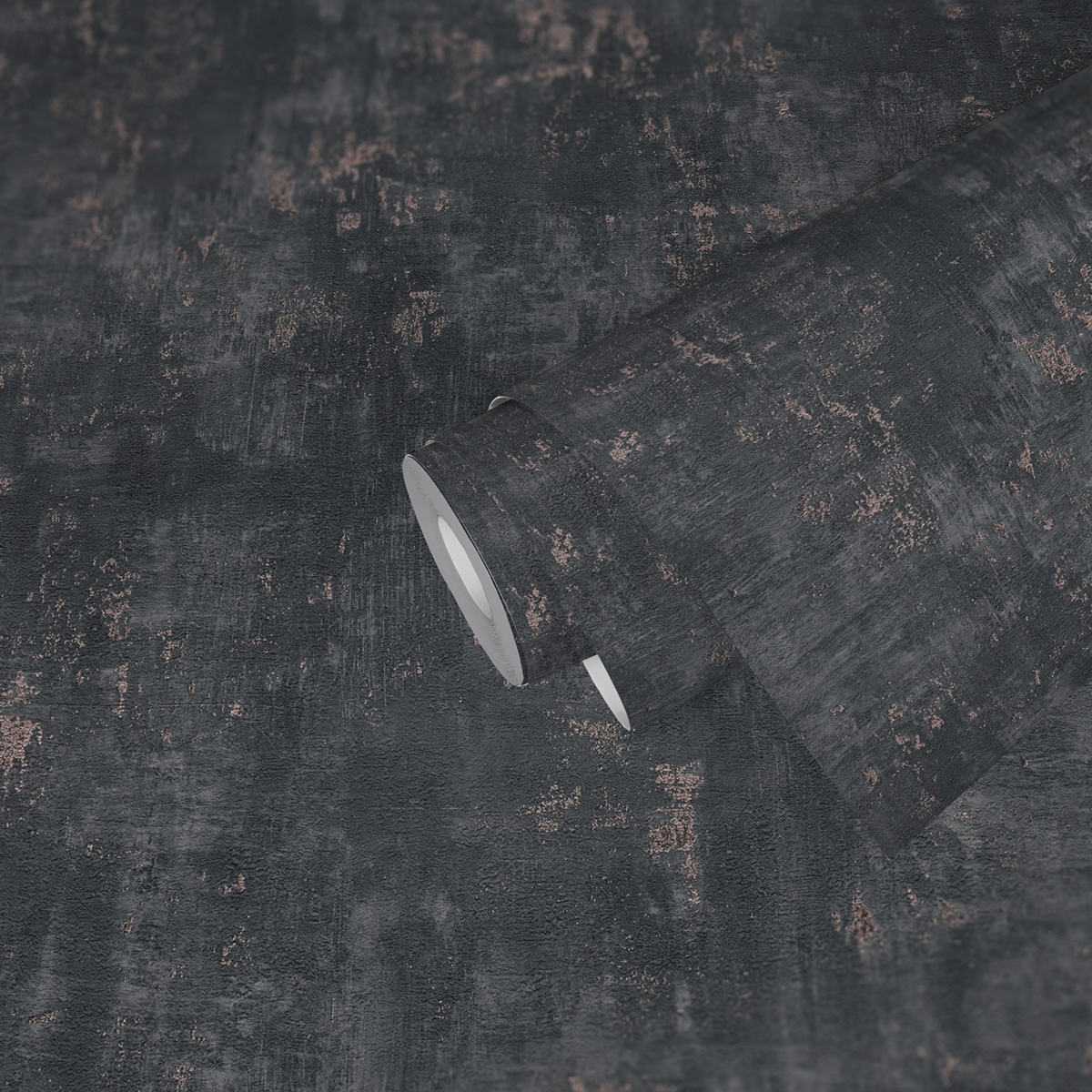 Papier peint Imitation Béton Industriel anthracite cuivré - Stories of Life d'A.S. Création AMB2 | Réf. AS-396703