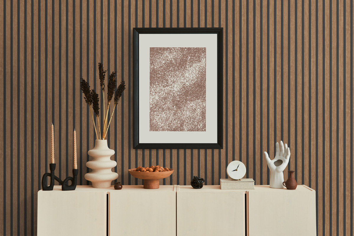 Papier peint Tasseaux Bois Chêne noir marron - Pintwalls 2 d'A.S. Création AMB5 | Réf. AS-391098