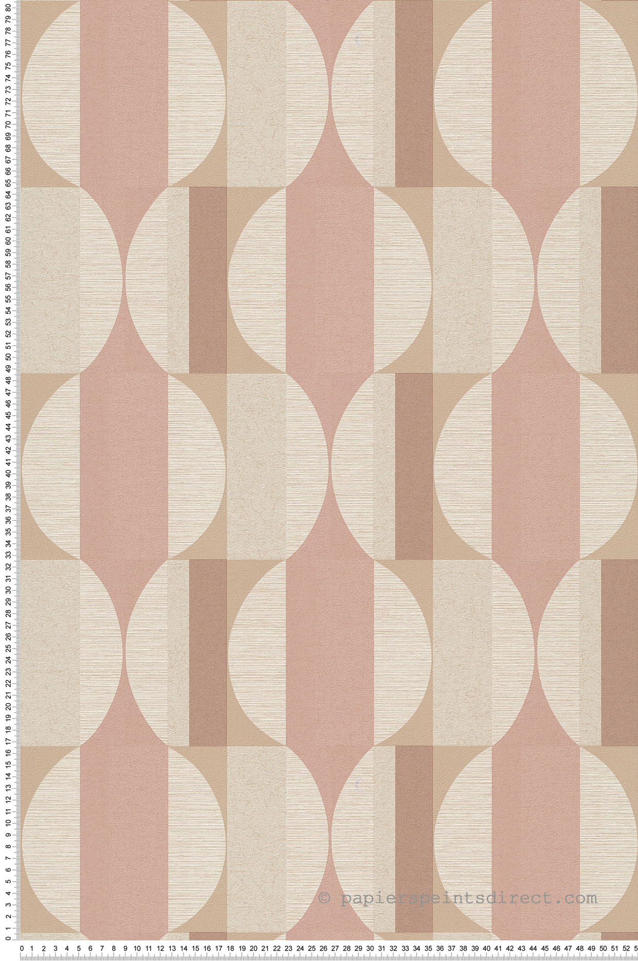 Papier peint Géométrique Vintage rose beige - Santal de Montecolino | Réf. MC-CU3113