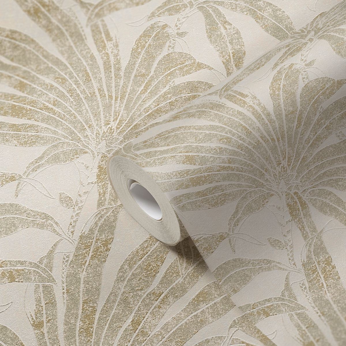 Papier peint Palmier Alizea écru doré - Jade 2 d'A.S. Création AMB3 | Réf. AS-395015