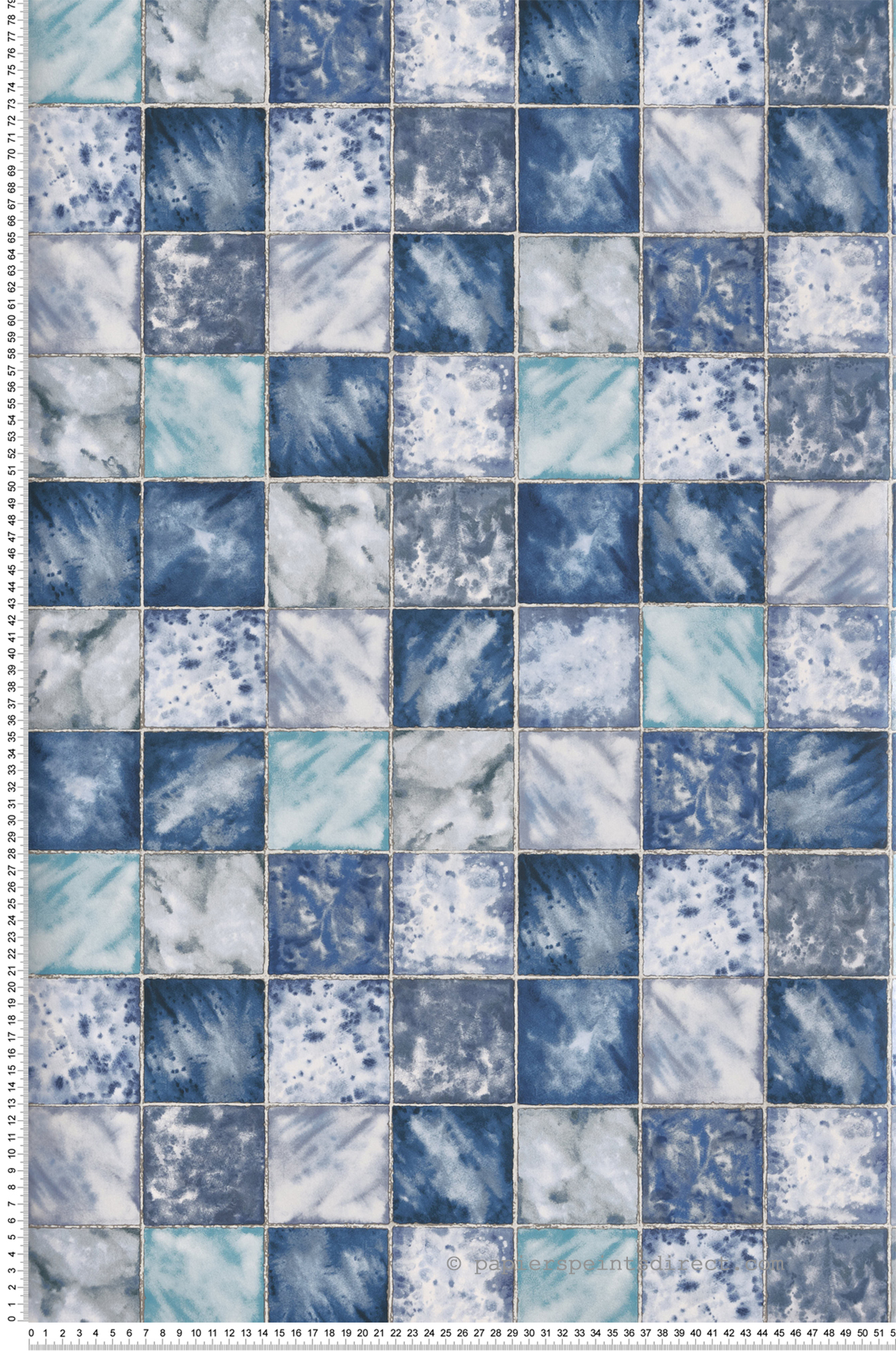 Papier peint Mosaïque Hammam bleu - Folium de Osborne & Little | Réf. OSB-W7335-03