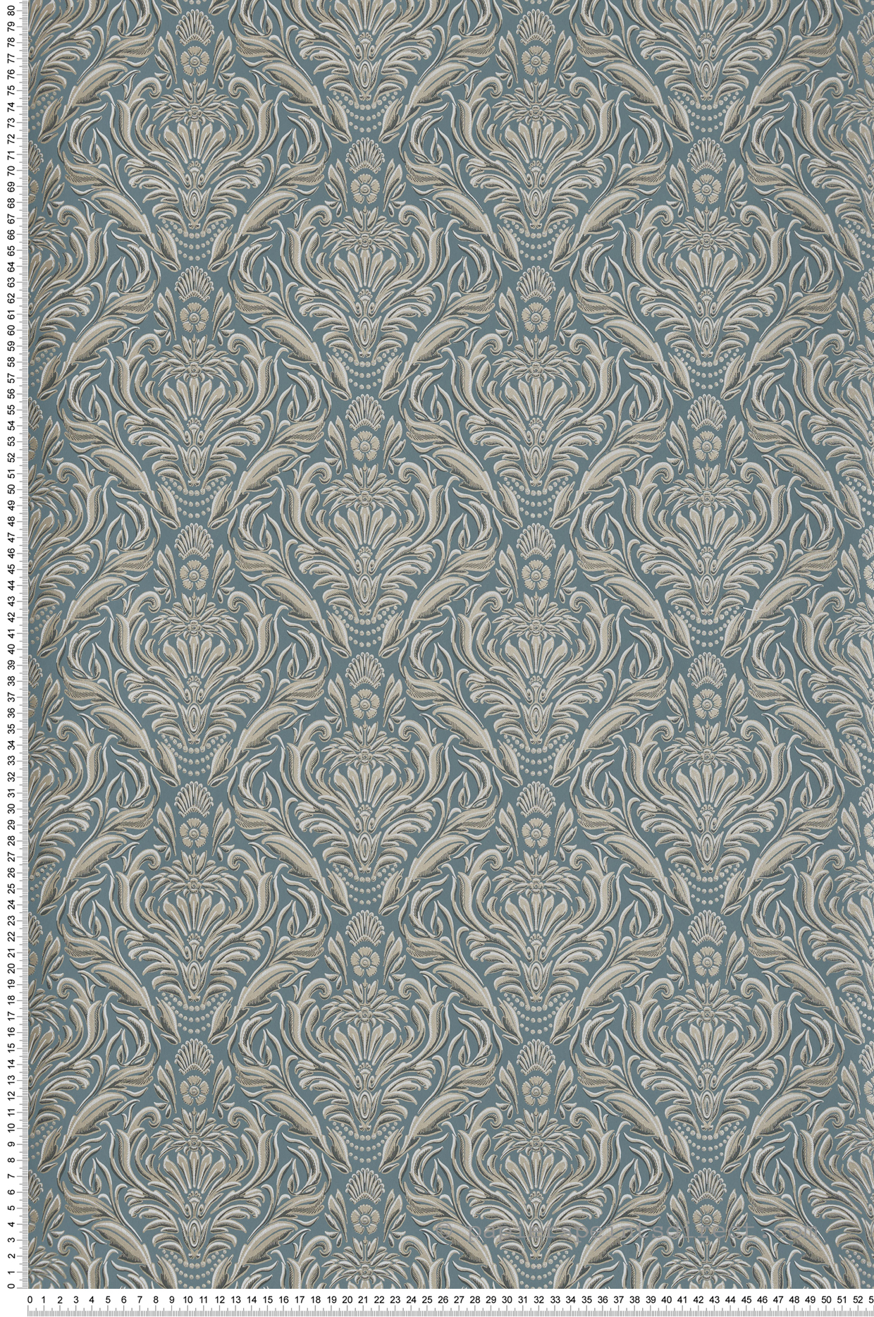 Papier peint Baroque Royal Médaillon gris foncé doré - Demeures de Montecolino | Réf. MC-650105